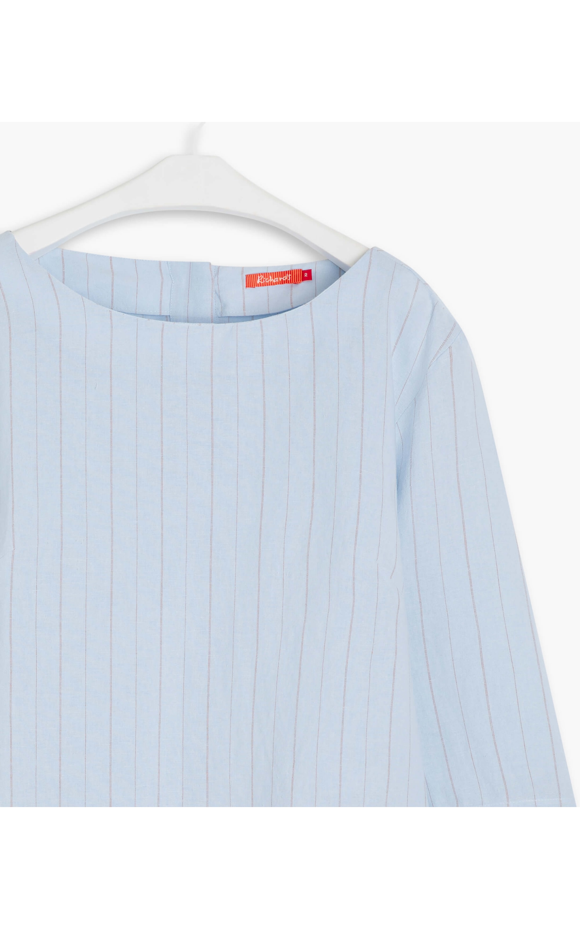 Blusa Linho  Bia Stripe Cinza Claro