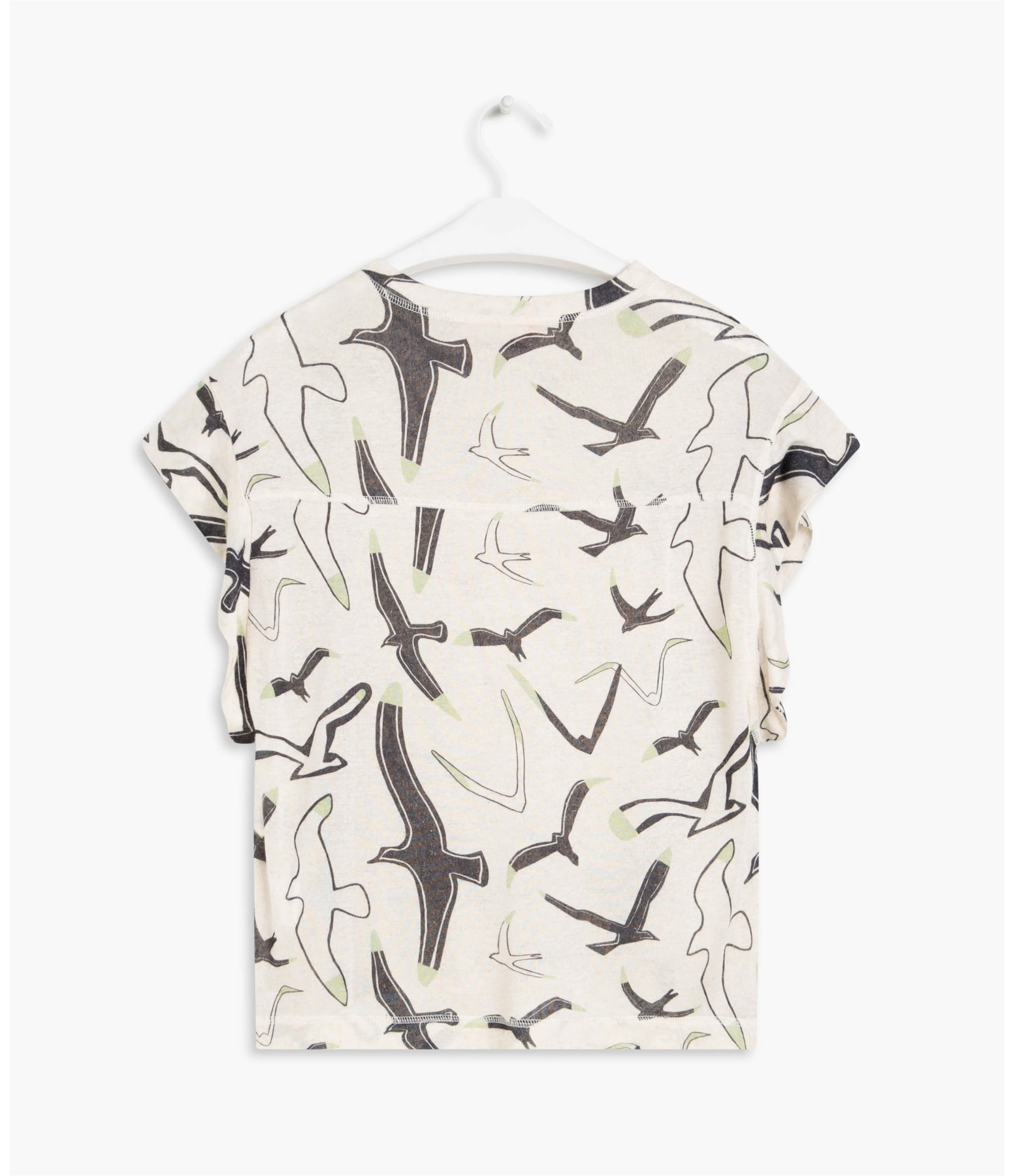 Blusa Linho  Cairo Est Gaivotas Dark Navy