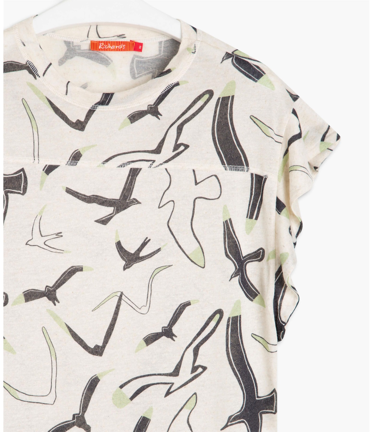 Blusa Linho  Cairo Est Gaivotas Dark Navy