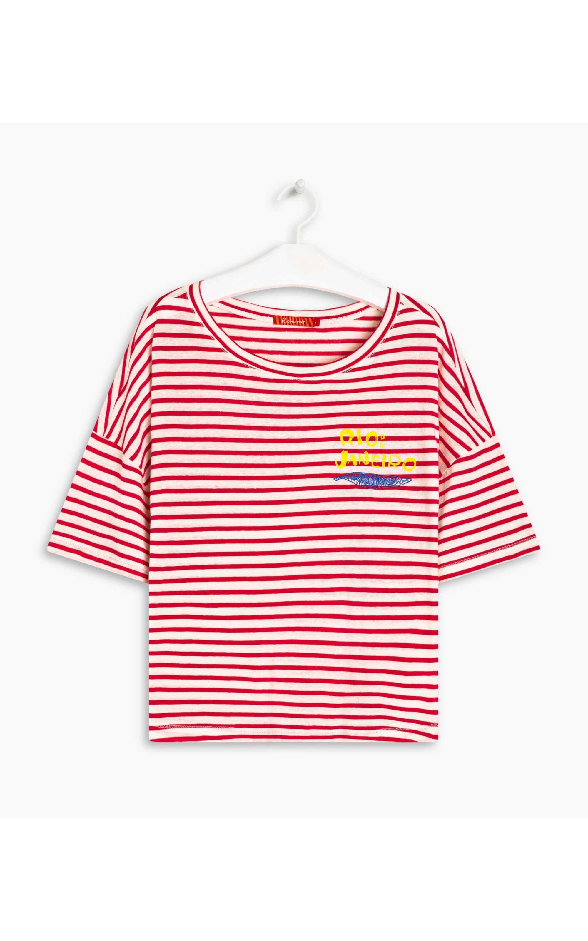 Blusa Linho  Camille Listrada Vermelho