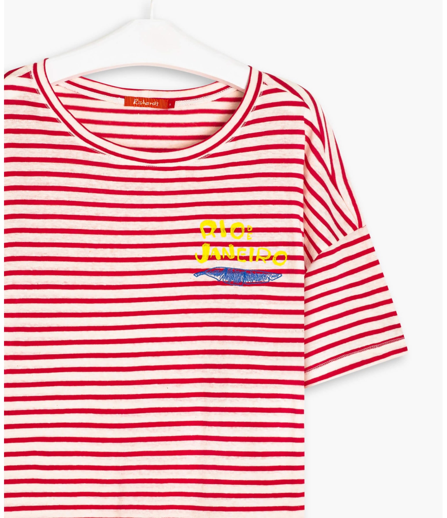 Blusa Linho  Camille Listrada Vermelho
