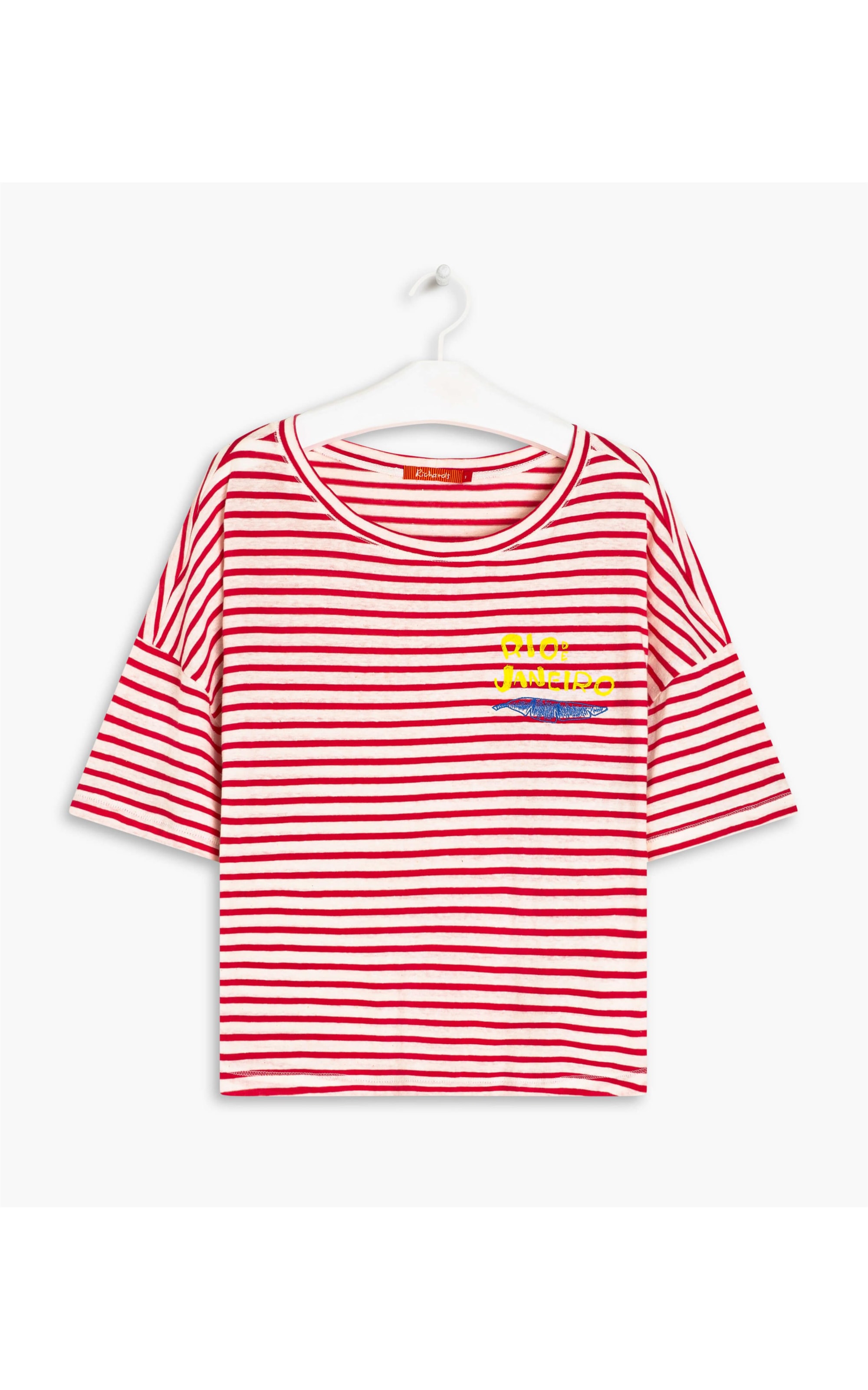 Blusa Linho  Camille Listrada Vermelho