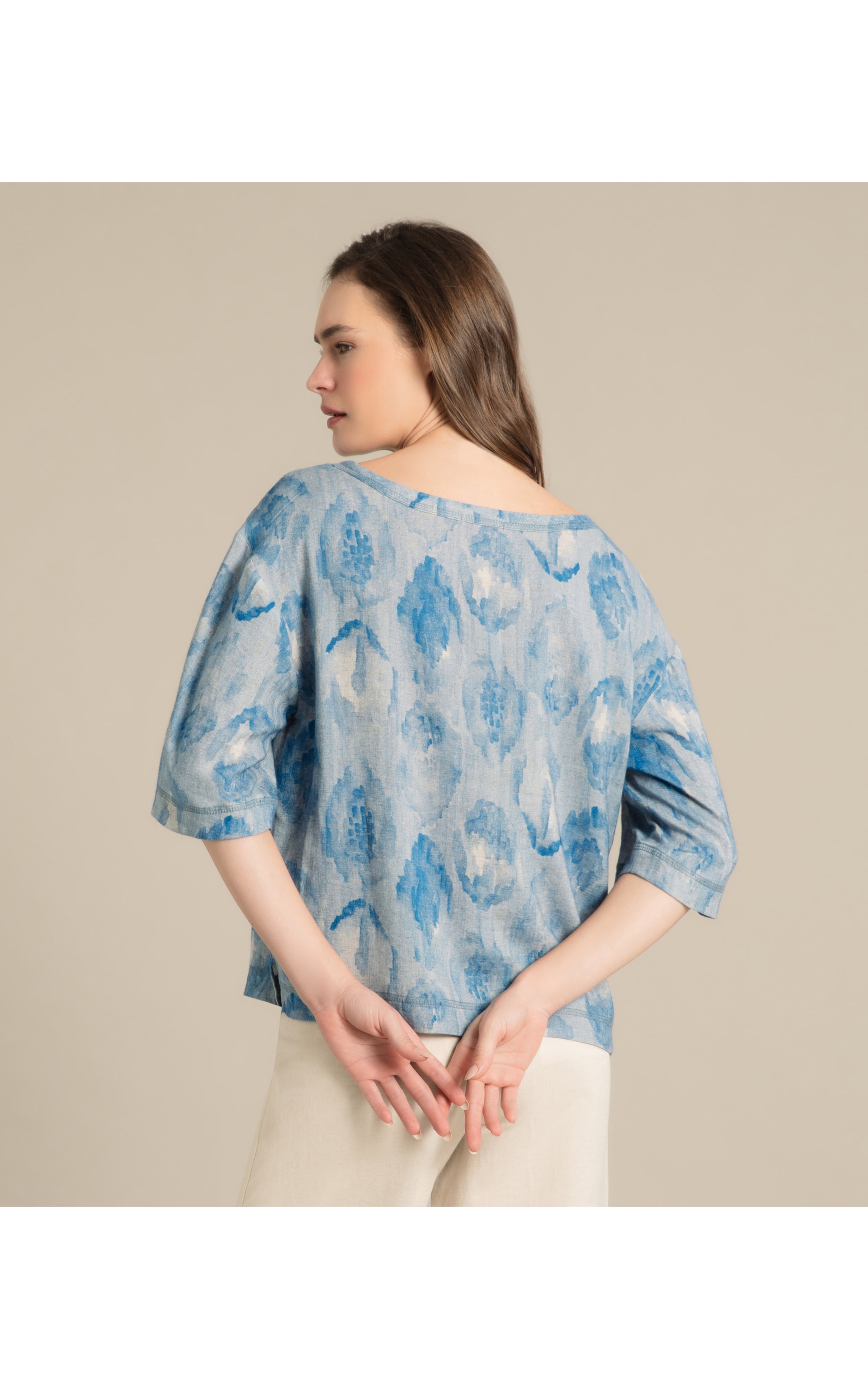 Blusa Linho  Clea Fruit Frais Hortencia