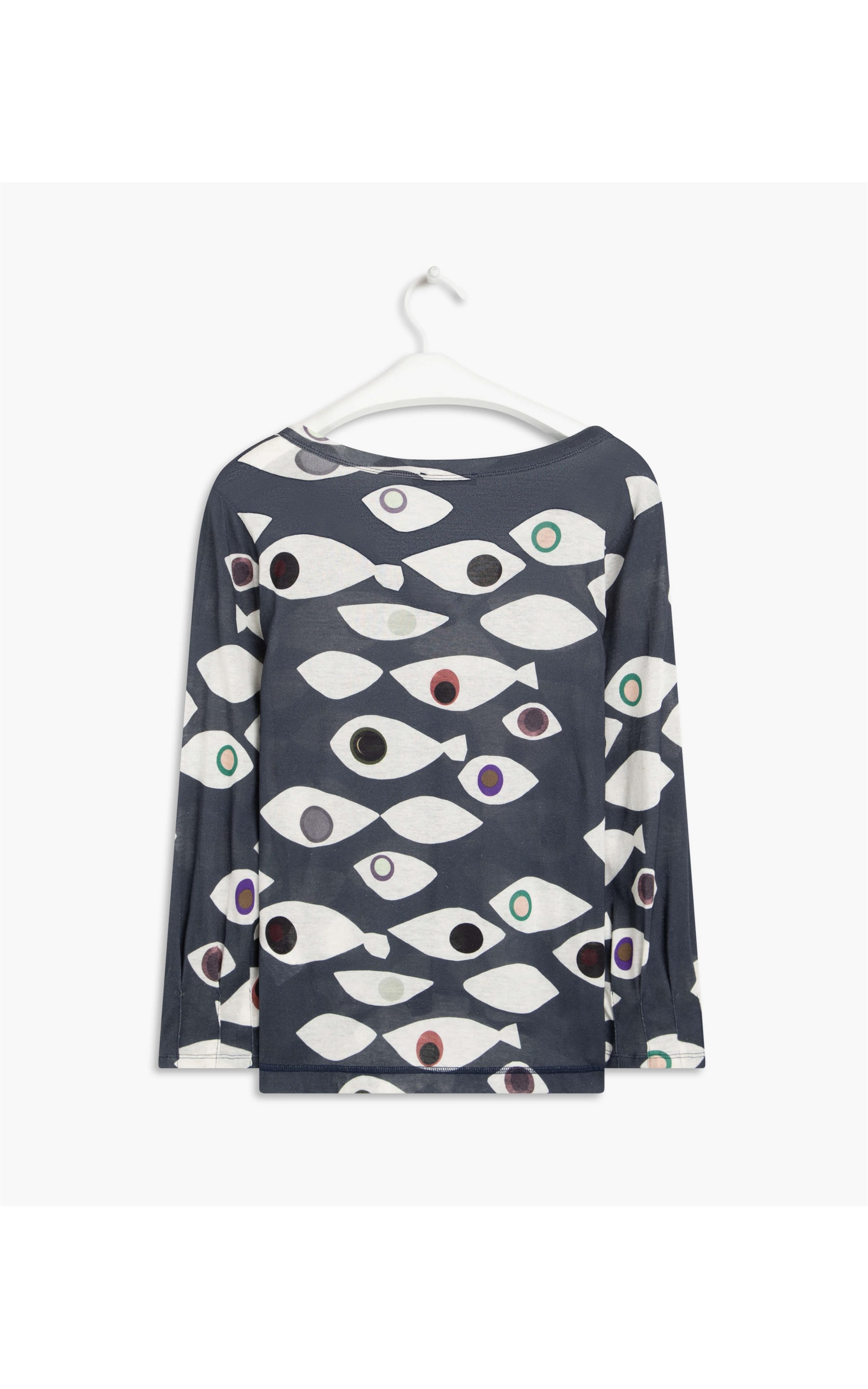 Blusa Linho  Cléo Est Peixes Dark Navy