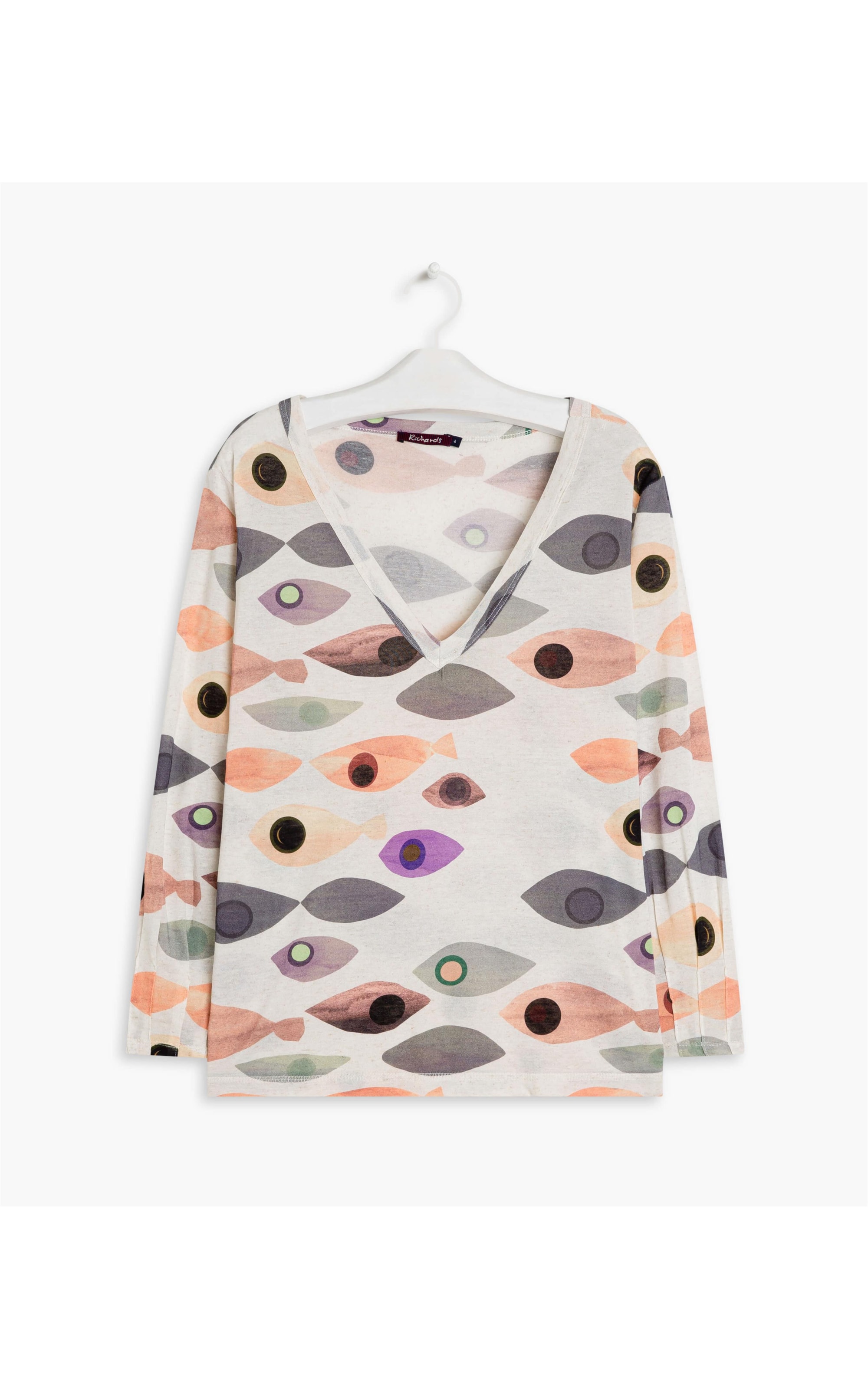 Blusa Linho  Cléo Est Peixes Natural