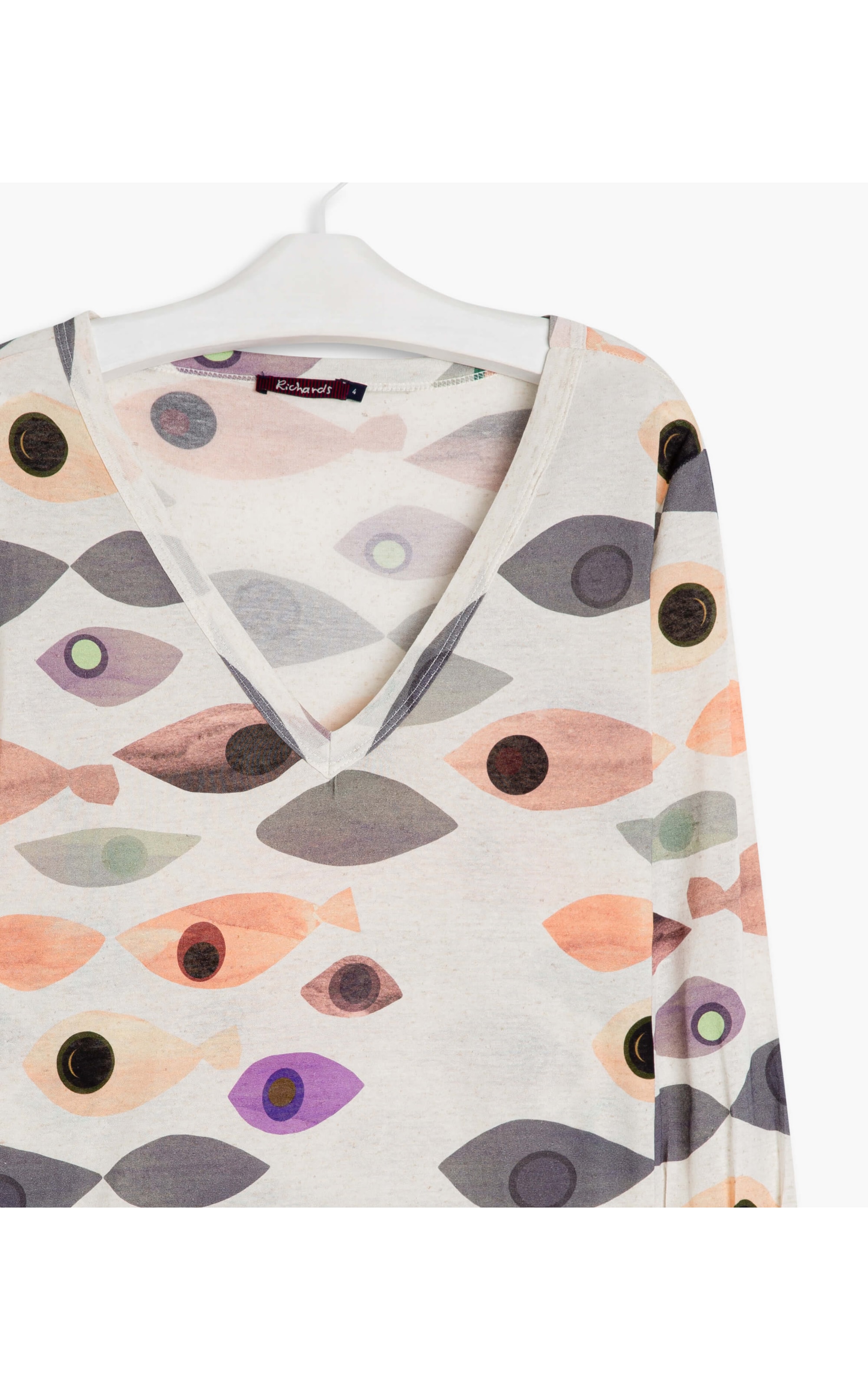 Blusa Linho  Cléo Est Peixes Natural