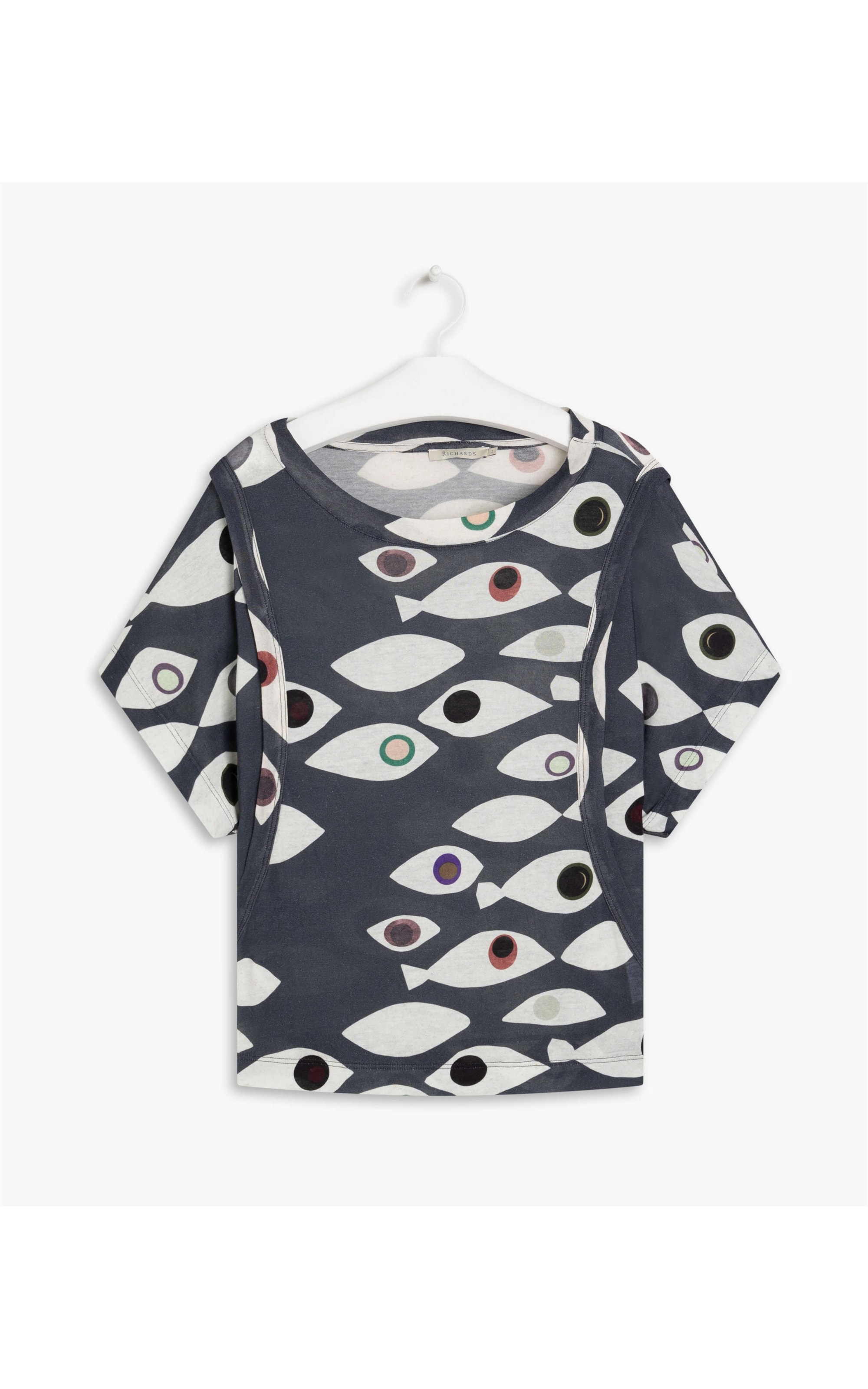Blusa Linho  Copa Est Peixes Dark Navy