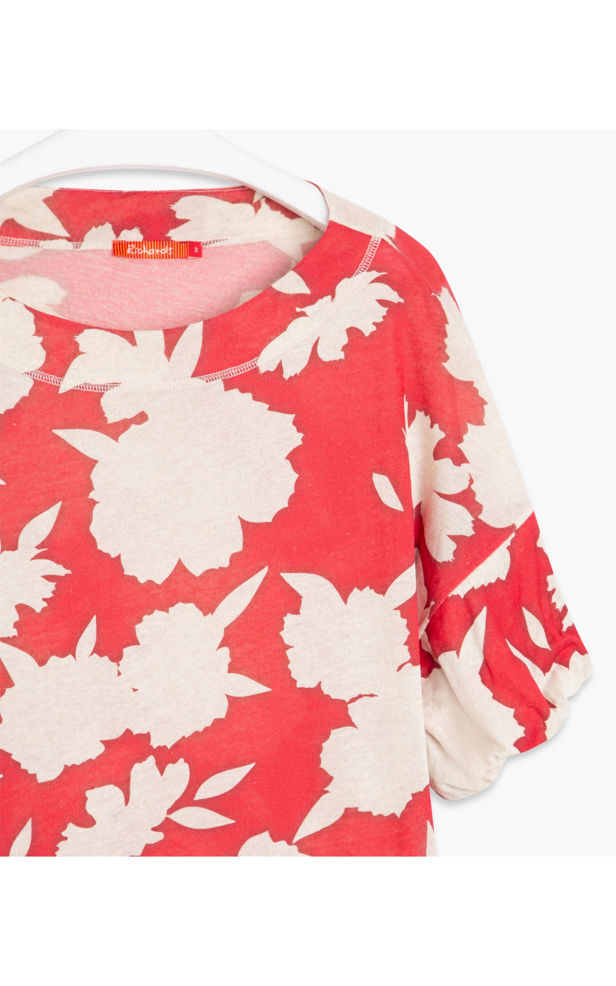 Blusa Linho  Cris Est. Daisy Polaroid Vermelho