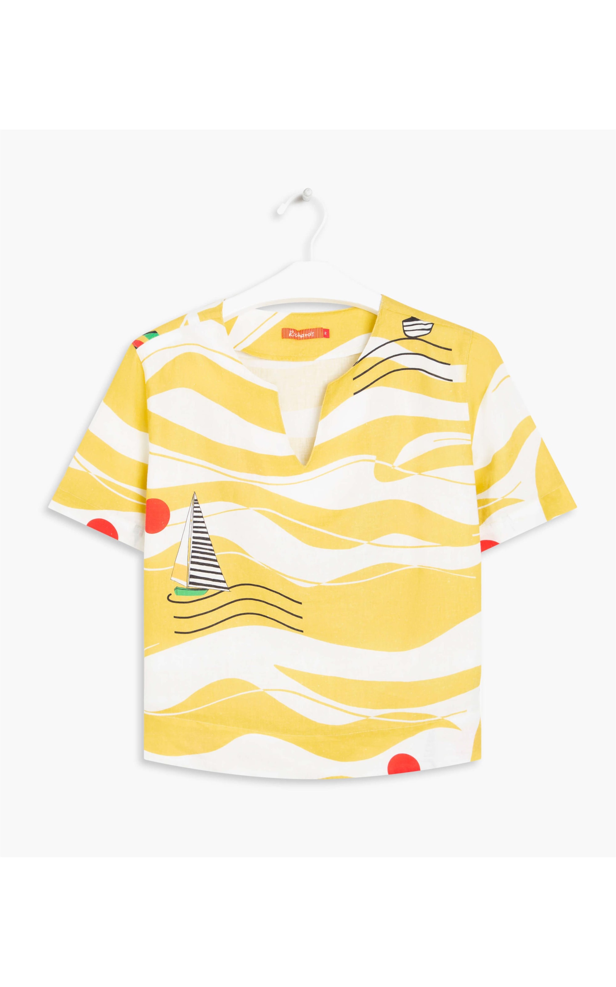 Blusa Linho   Dakar Ondas Amarelo