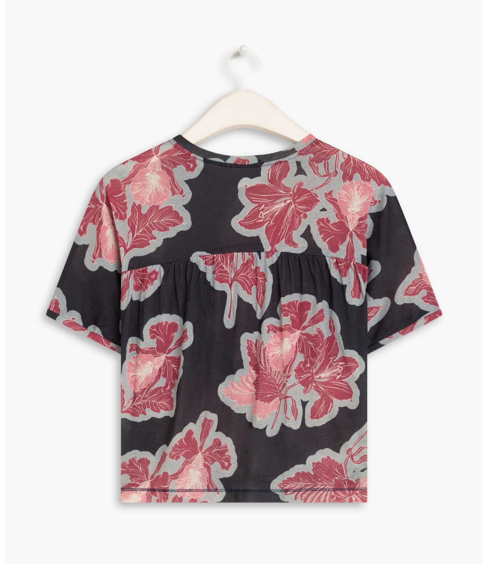 Blusa Linho  Duda Est. Orquídea Purple Blue