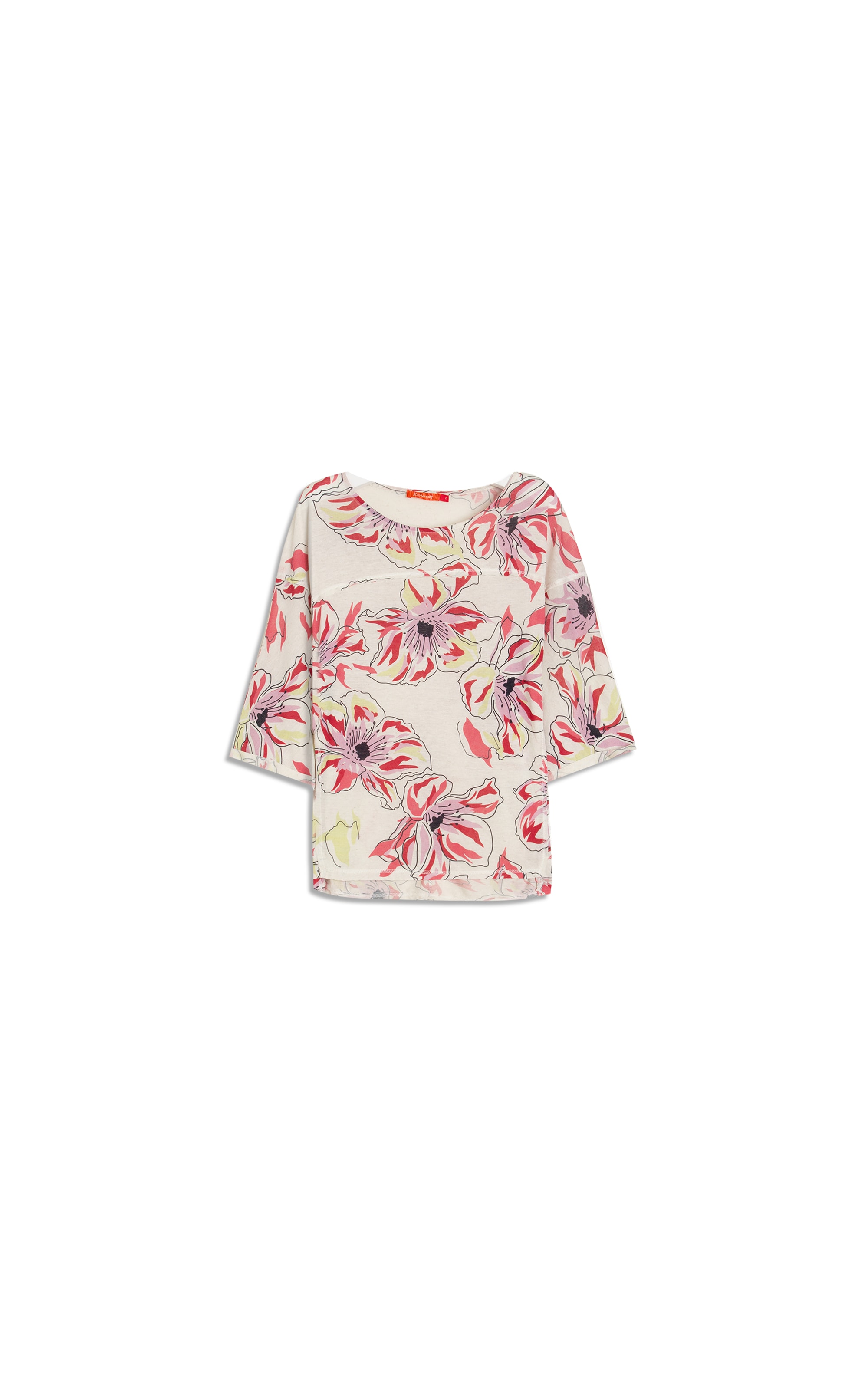 Blusa Linho  Duda Estampa Floral Cereja