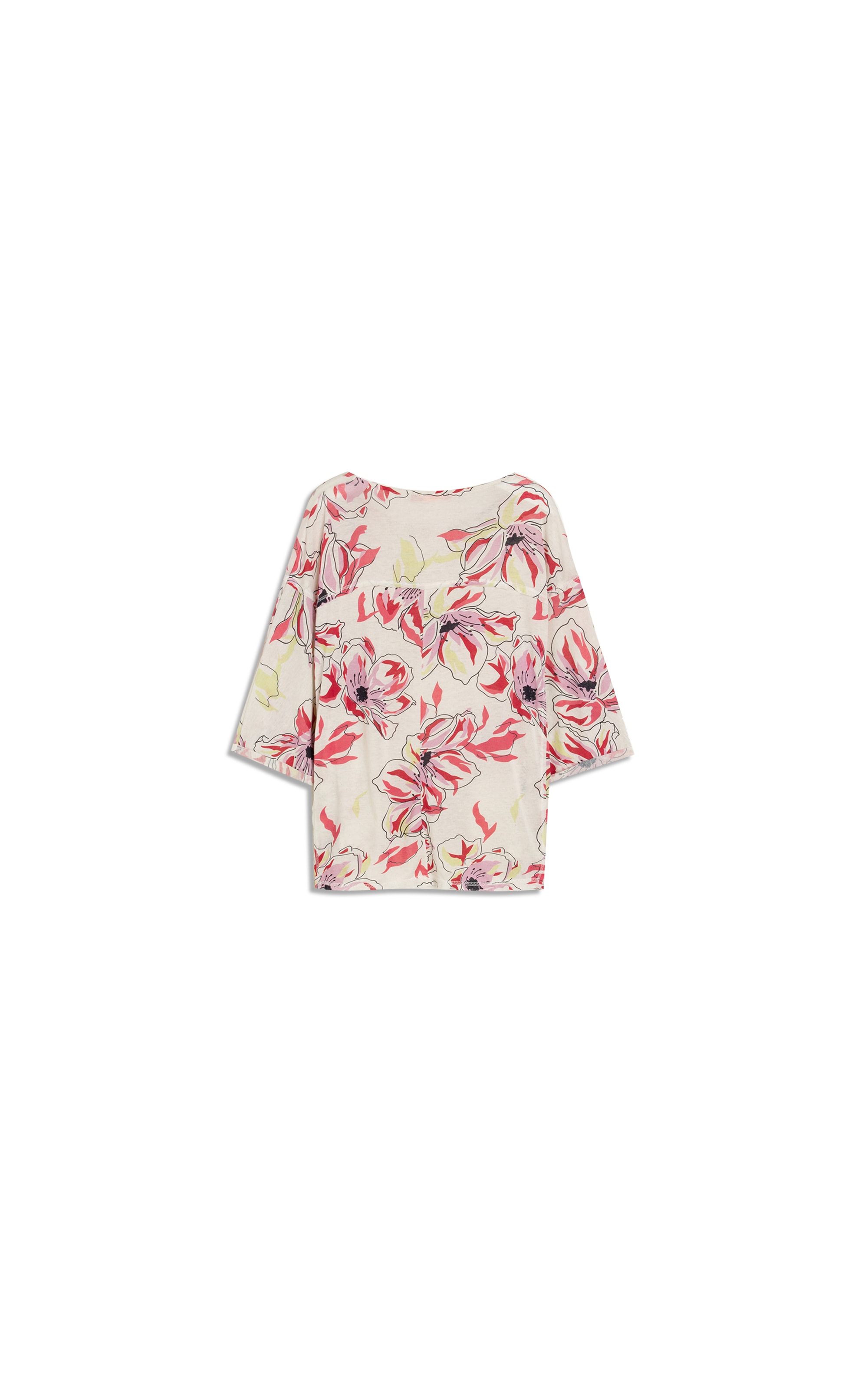 Blusa Linho  Duda Estampa Floral Cereja