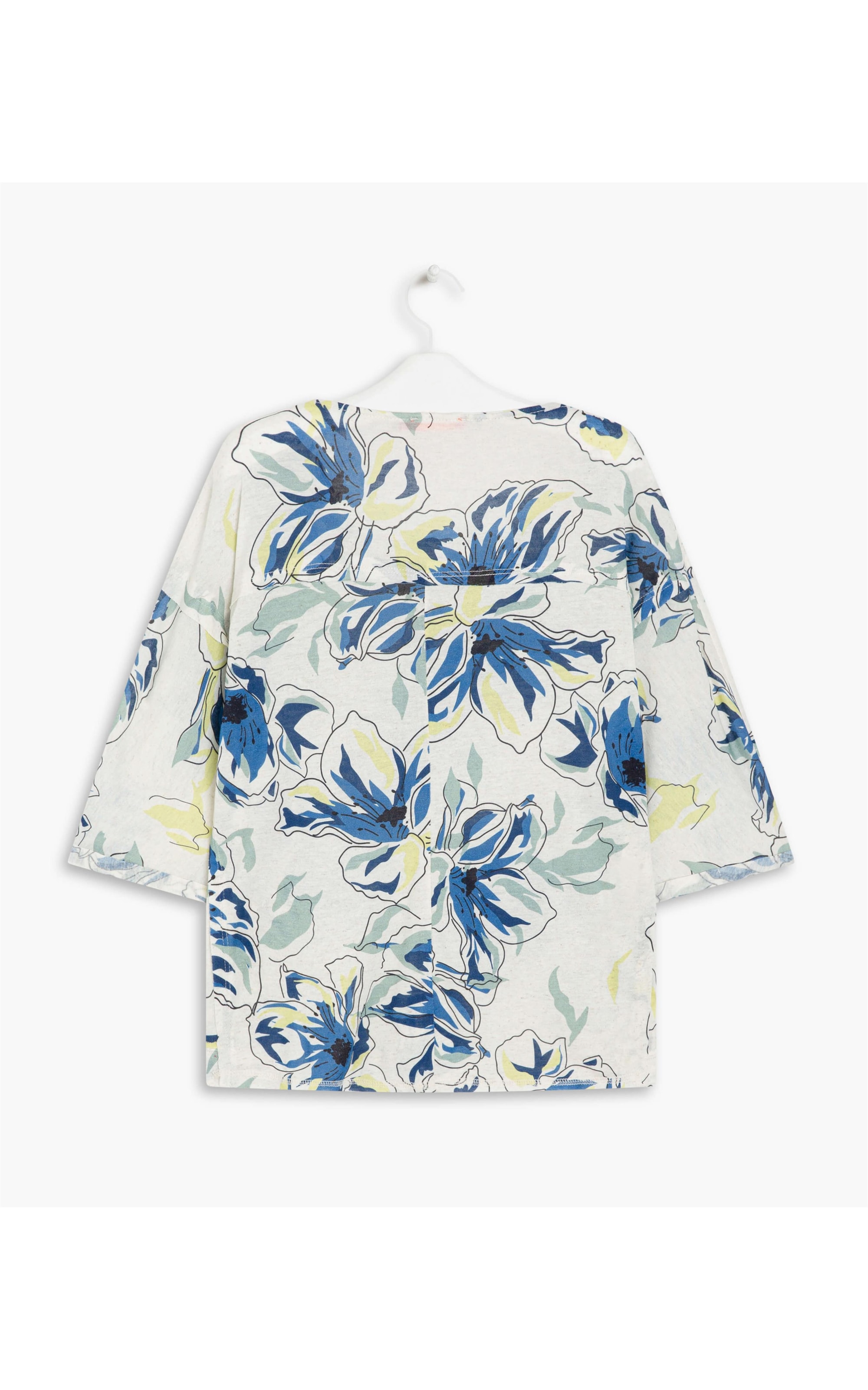 Blusa Linho  Duda Estampa Floral Hortencia
