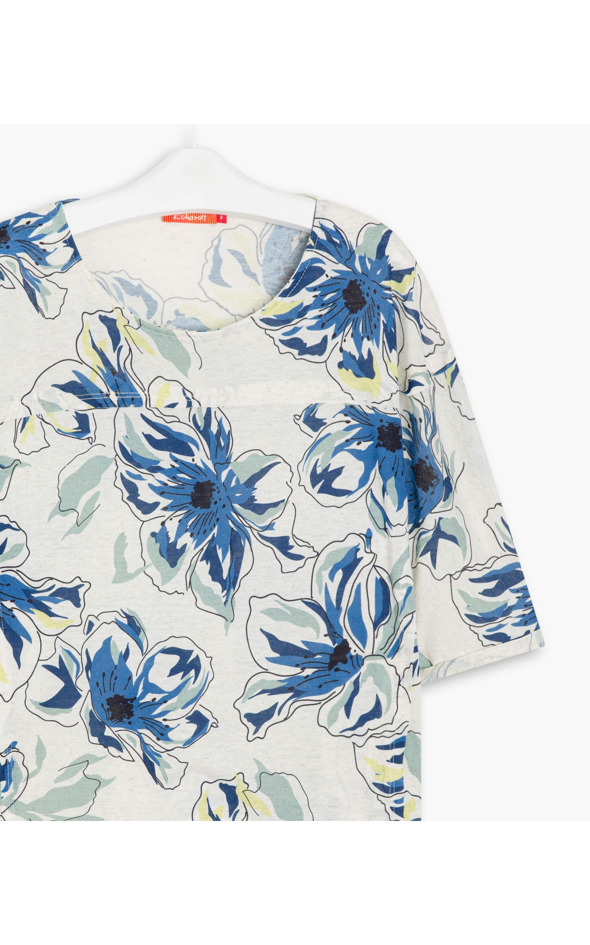 Blusa Linho  Duda Estampa Floral Hortencia