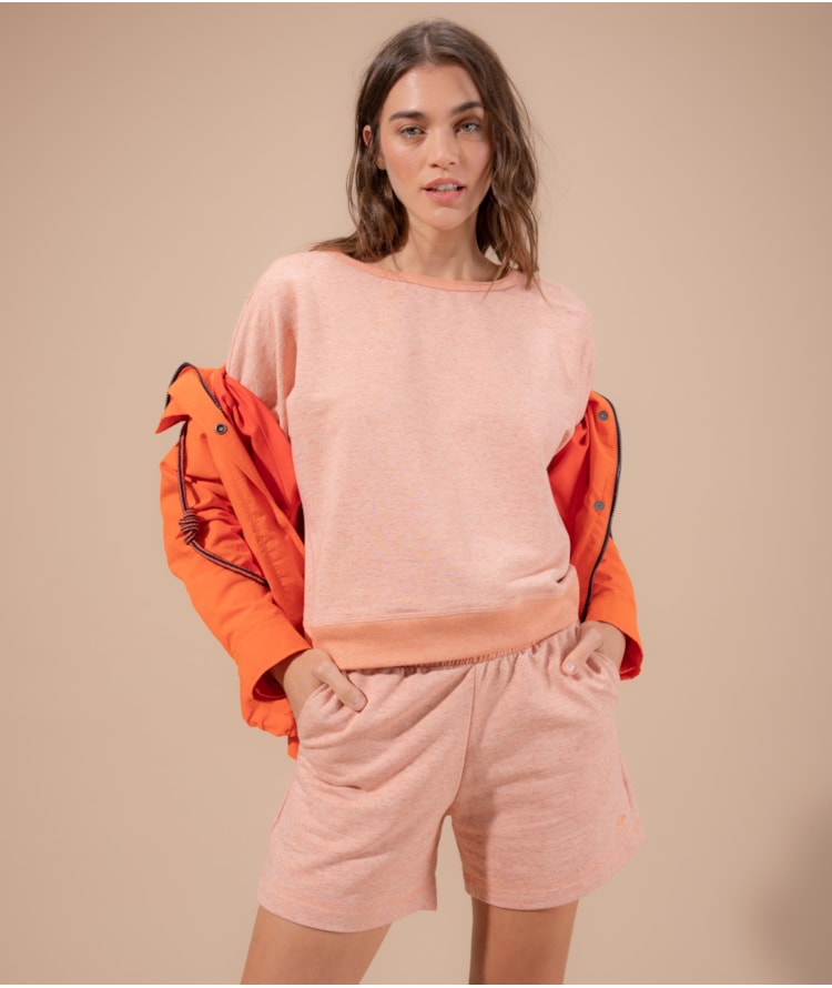 Blusa Linho  Elaine Moletom Linho Laranja