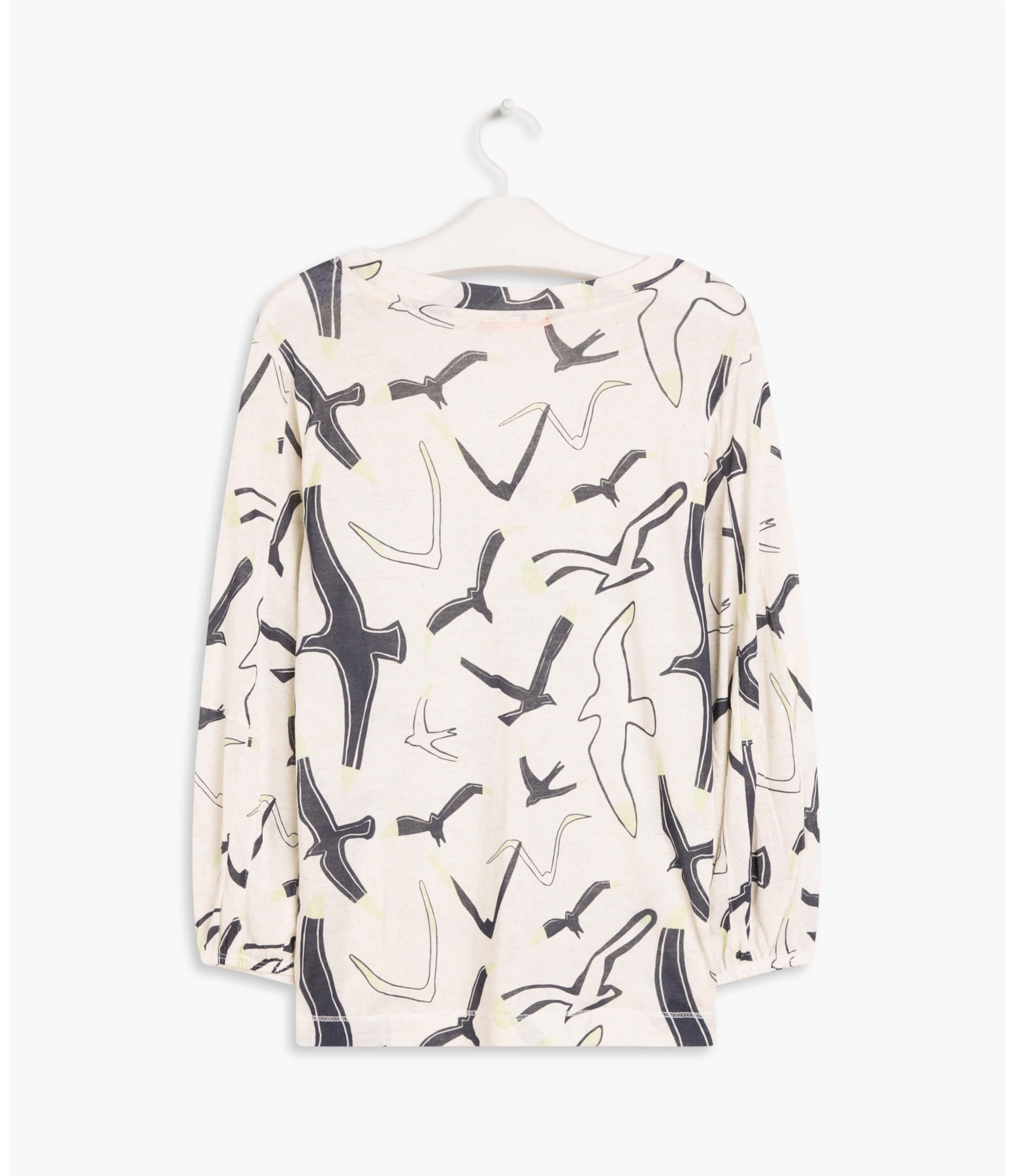 Blusa Linho  Eliza Est Gaivotas Dark Navy