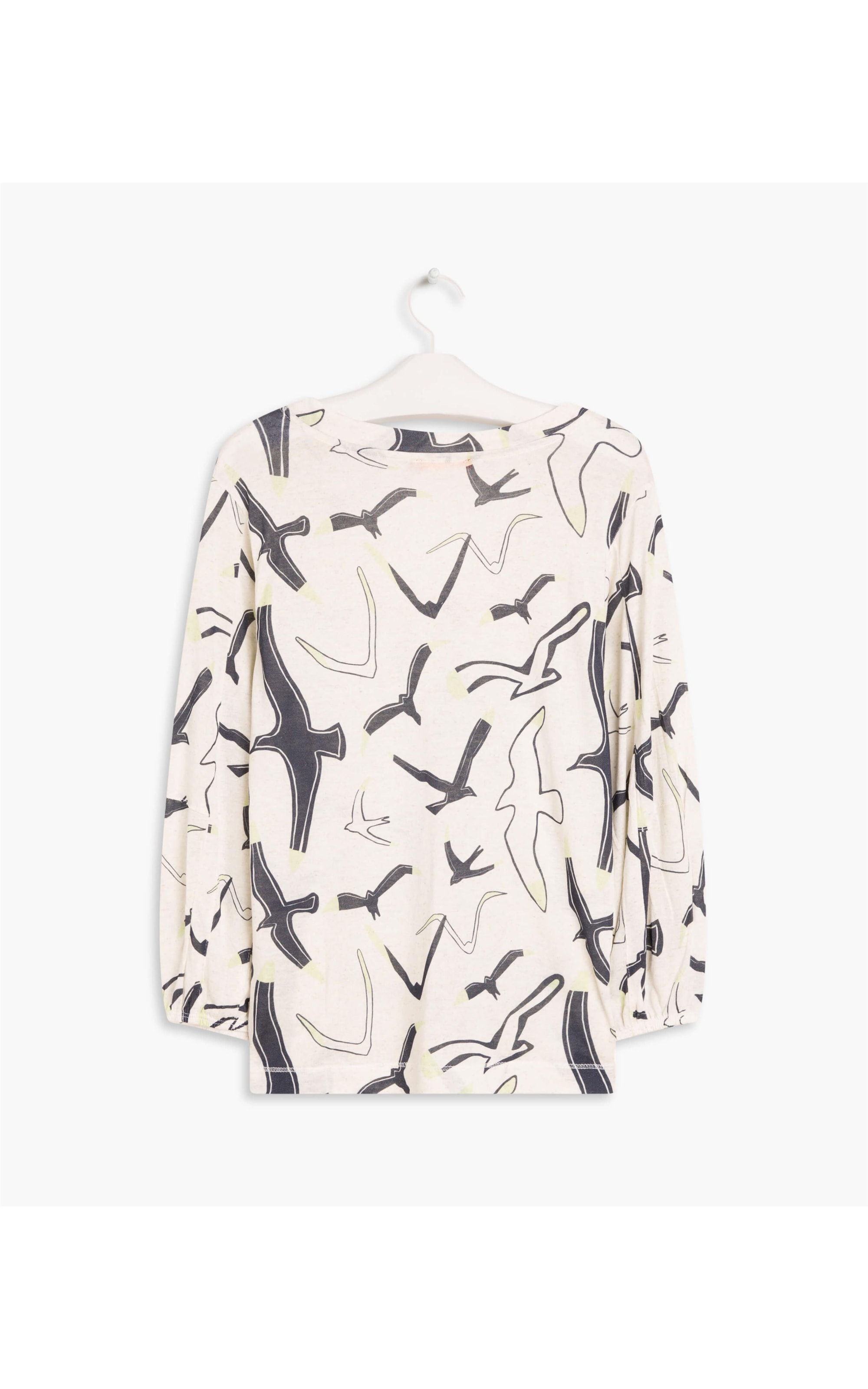 Blusa Linho  Eliza Est Gaivotas Dark Navy
