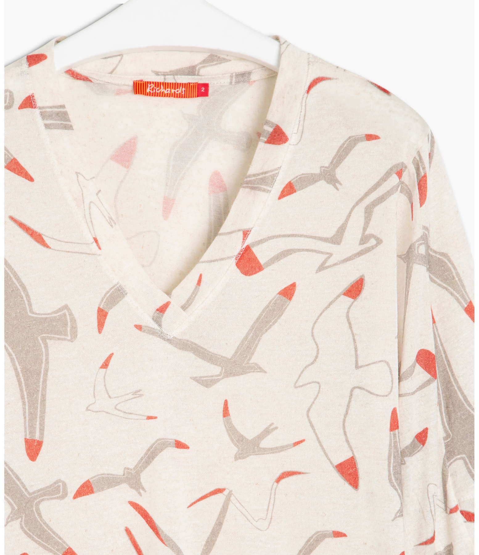 Blusa Linho  Eliza Est Gaivotas Sandy