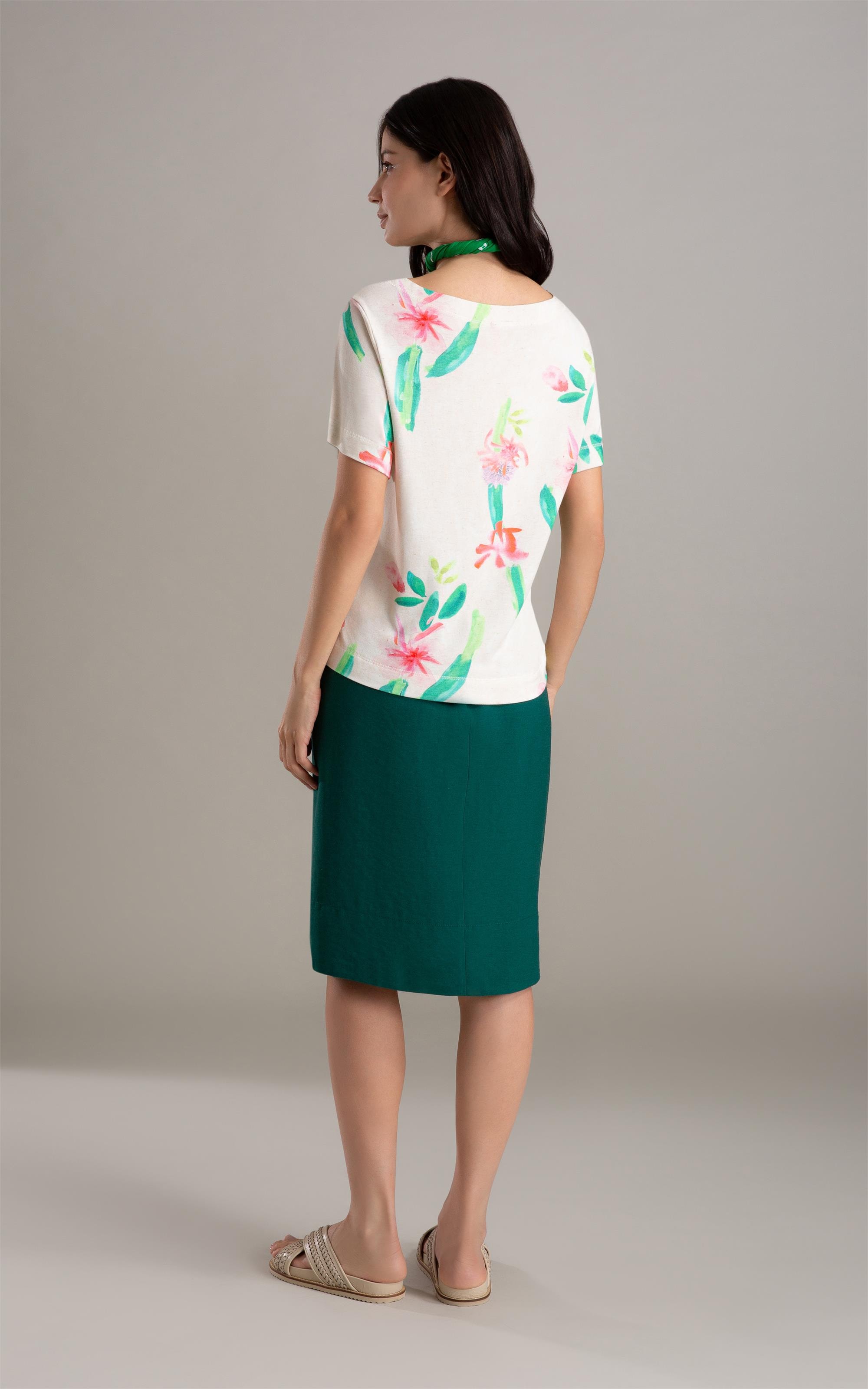 Blusa Linho  Ella Estampa Florish Natural
