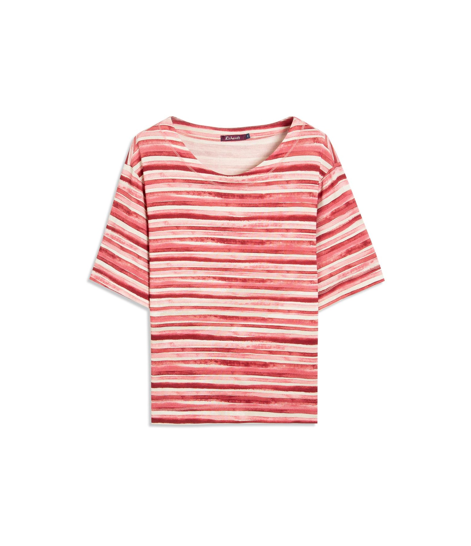 Blusa Linho  Ella Estampa Listrado Aquarela Vermelho