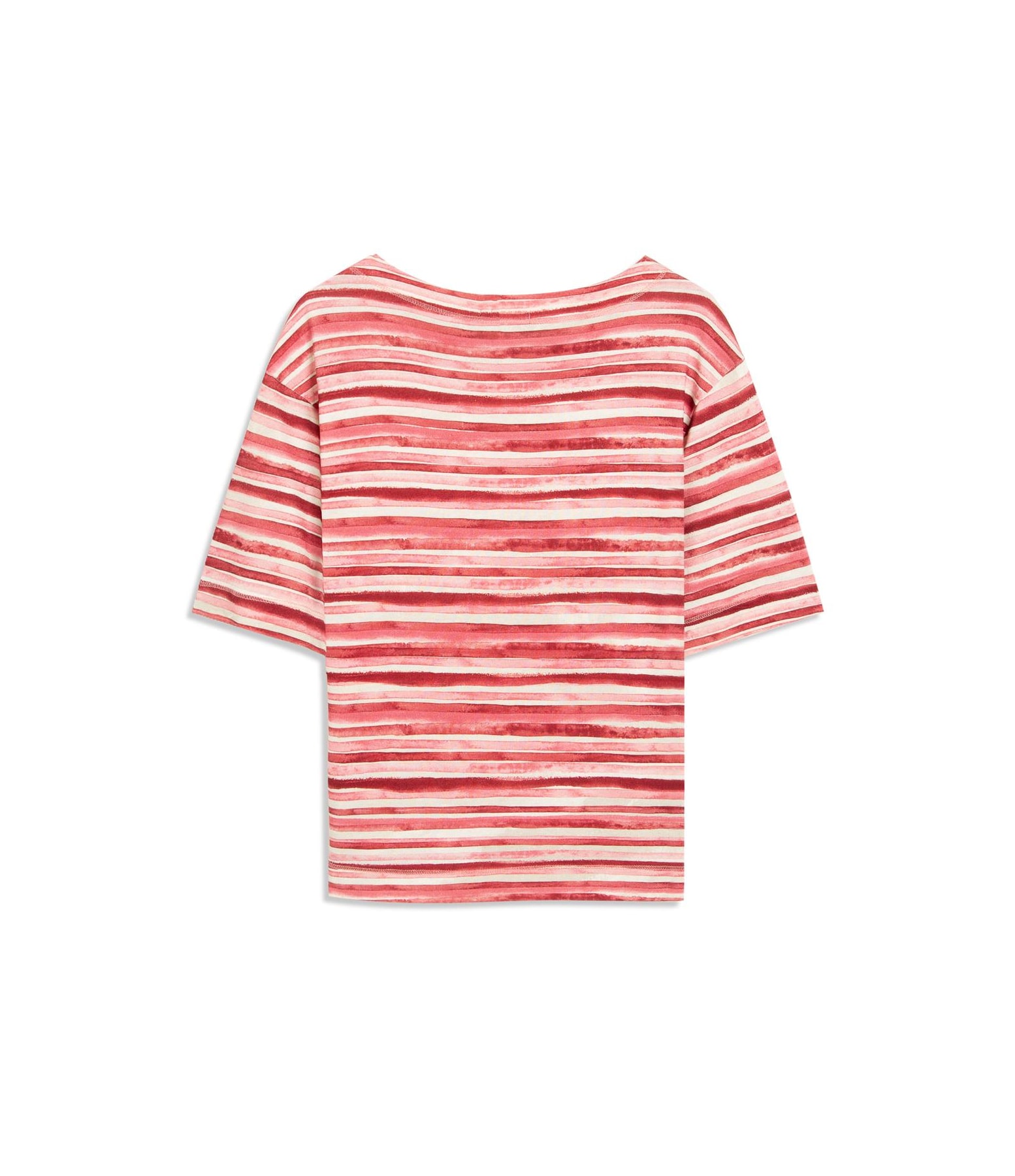 Blusa Linho  Ella Estampa Listrado Aquarela Vermelho
