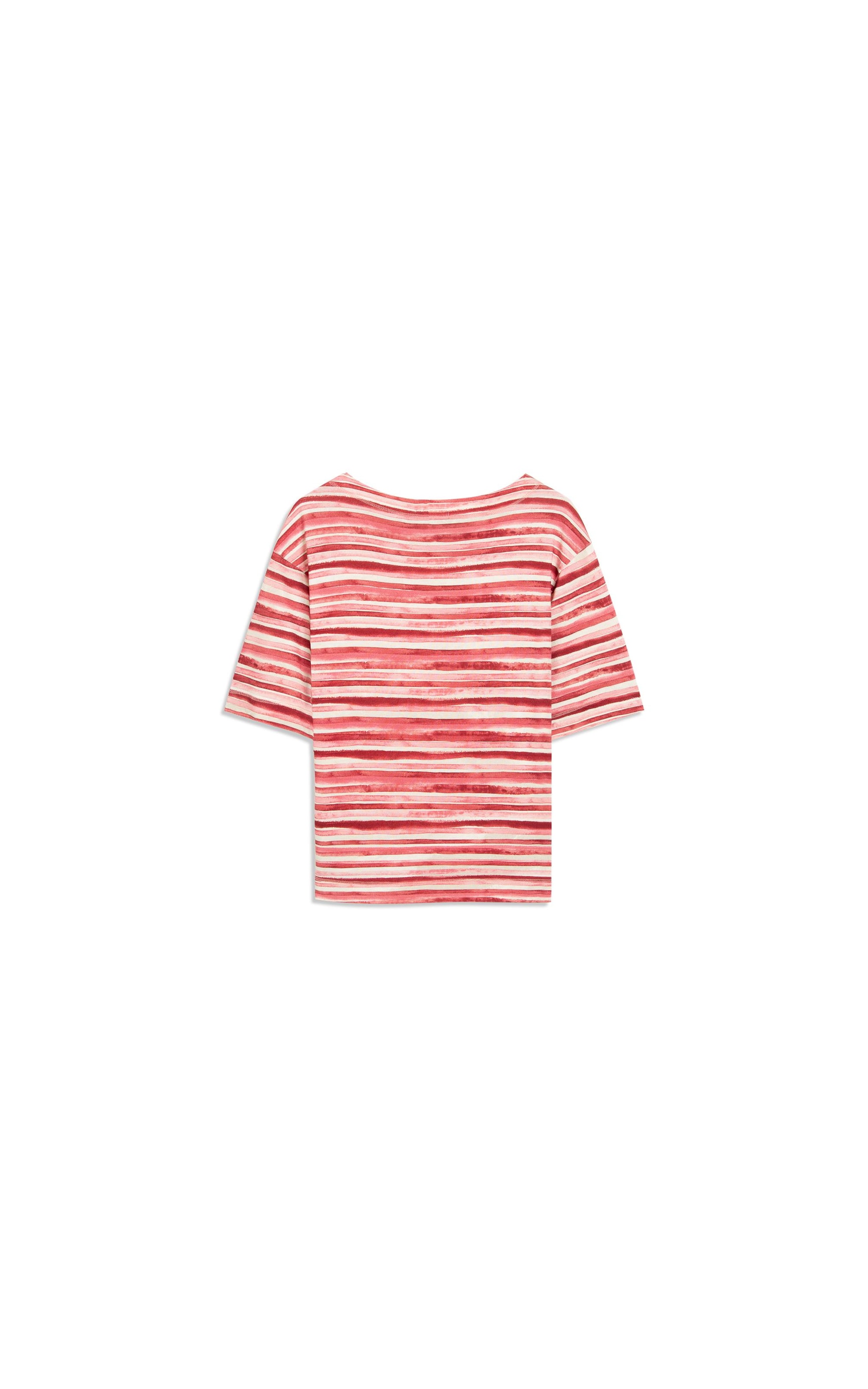 Blusa Linho  Ella Estampa Listrado Aquarela Vermelho
