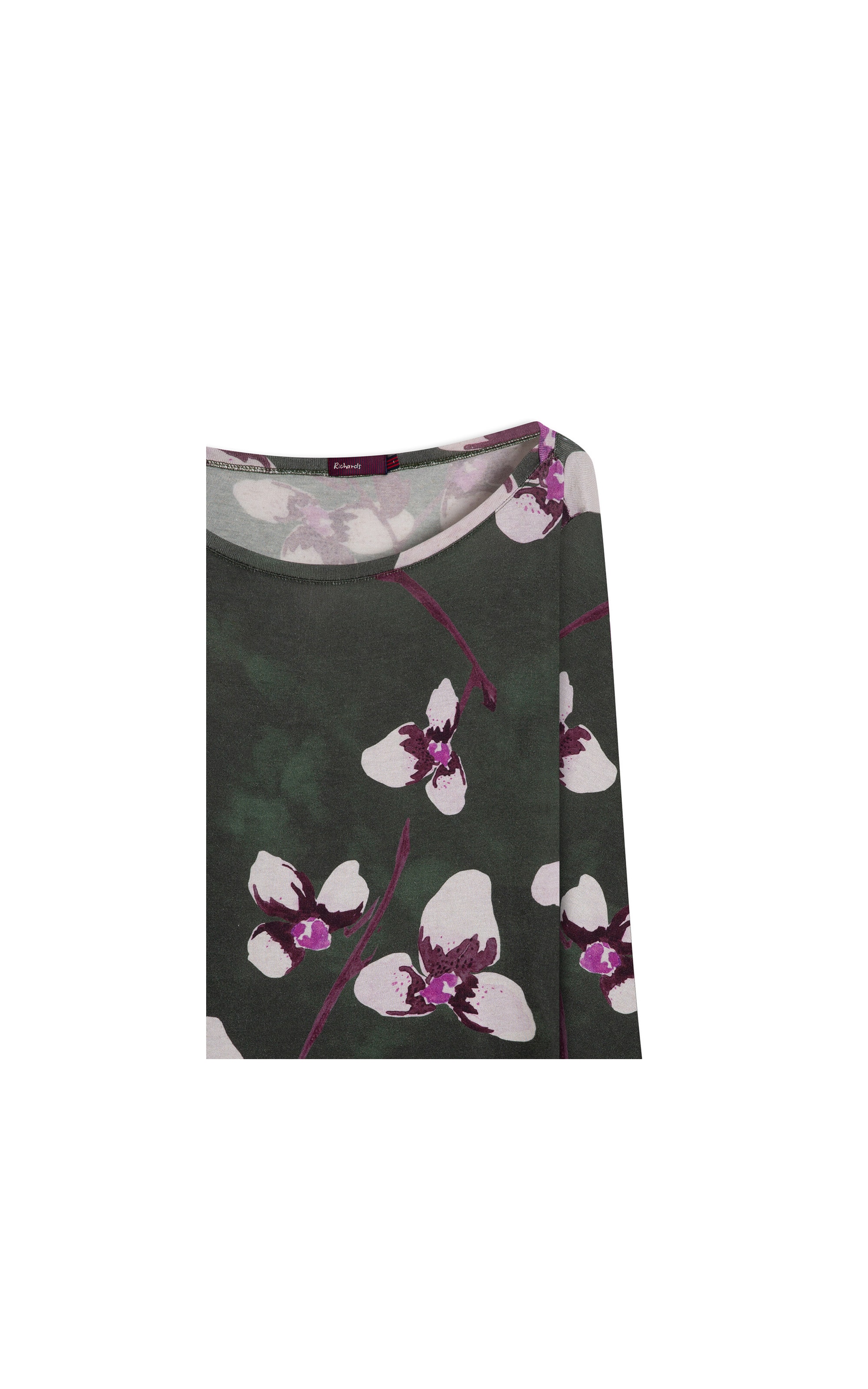 Blusa Linho  Ella Estampa Orquidea Bottle