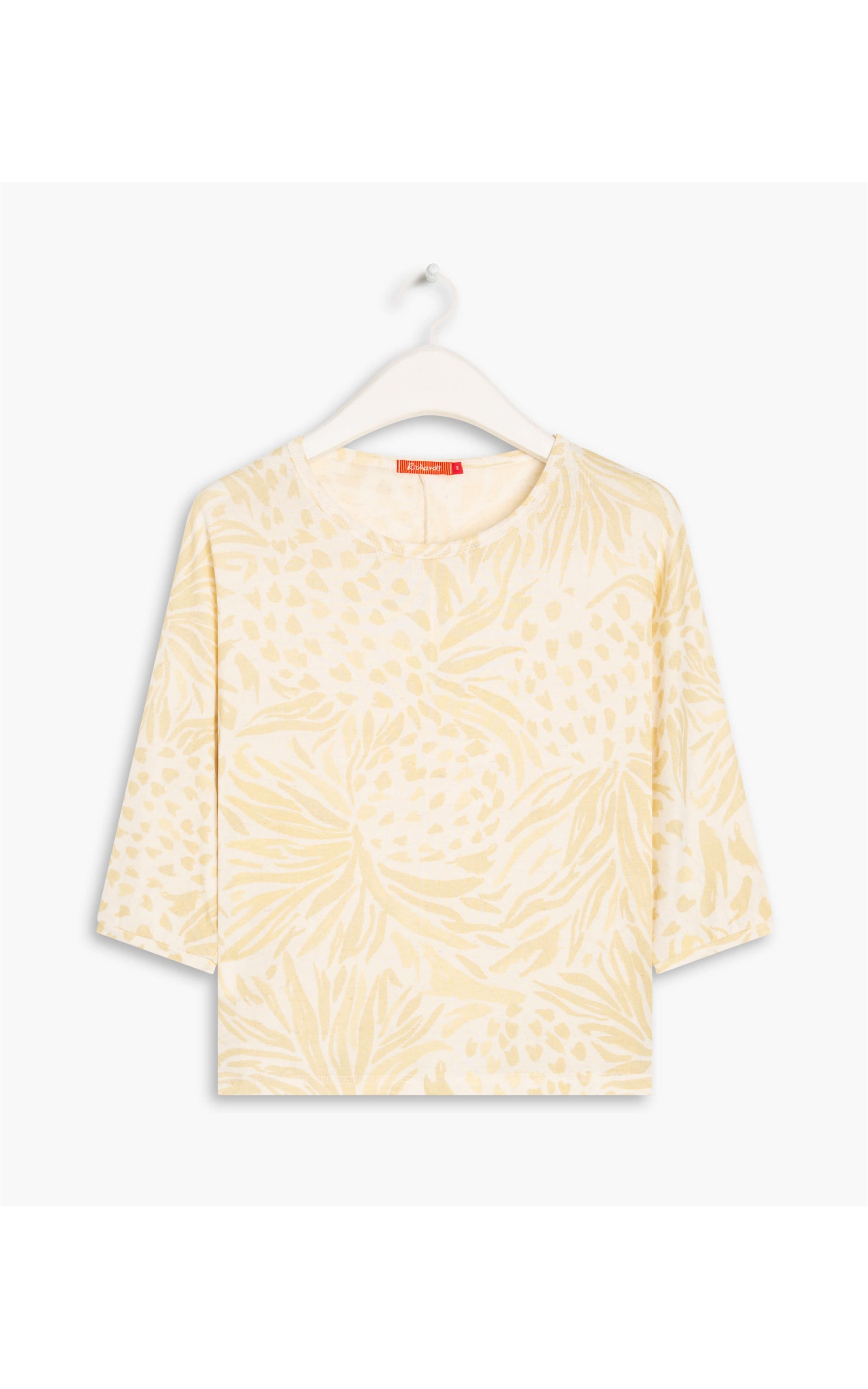 Blusa Linho  Fiorella Est.Abacaxi Amarelo Claro