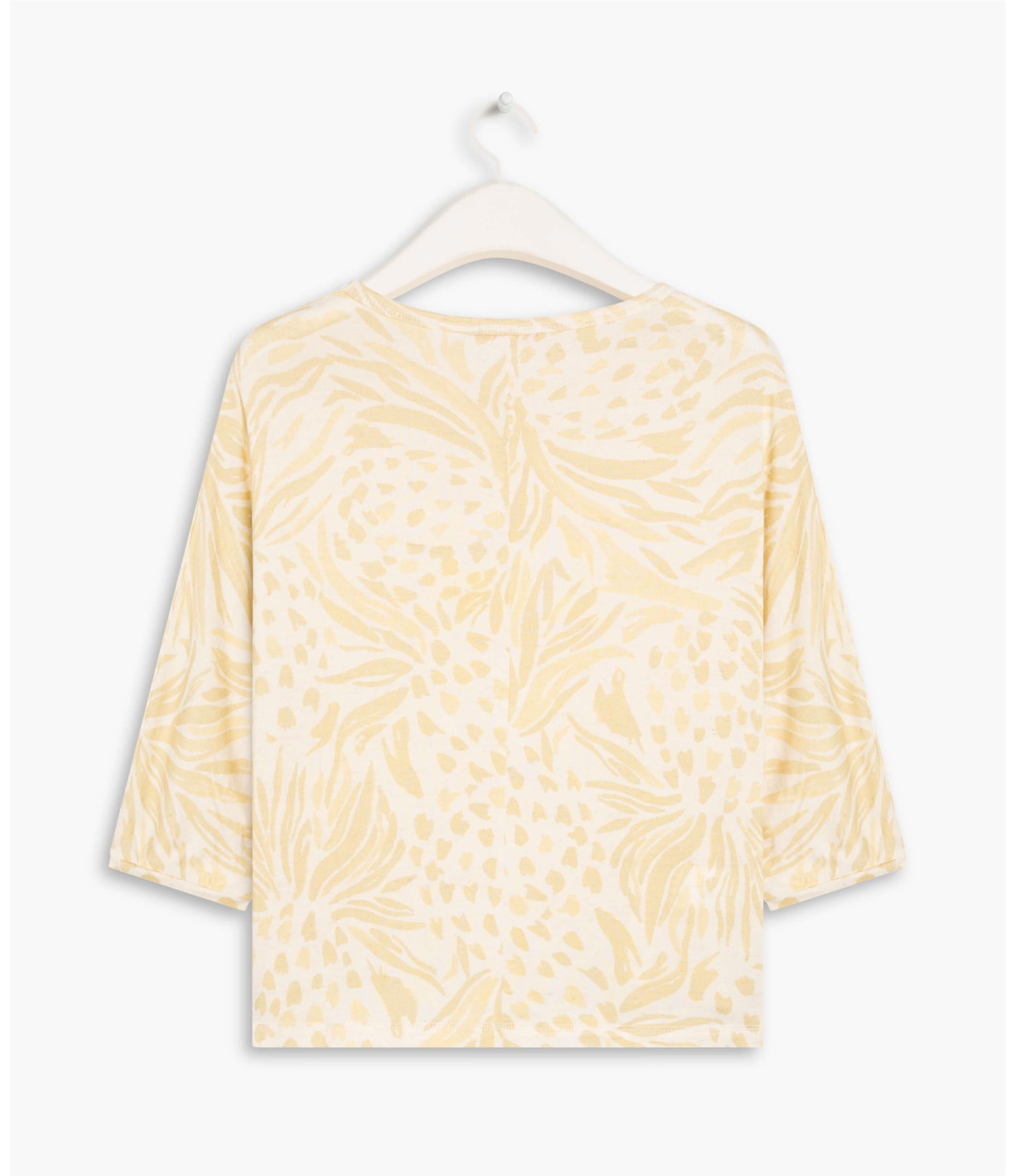 Blusa Linho  Fiorella Est.Abacaxi Amarelo Claro