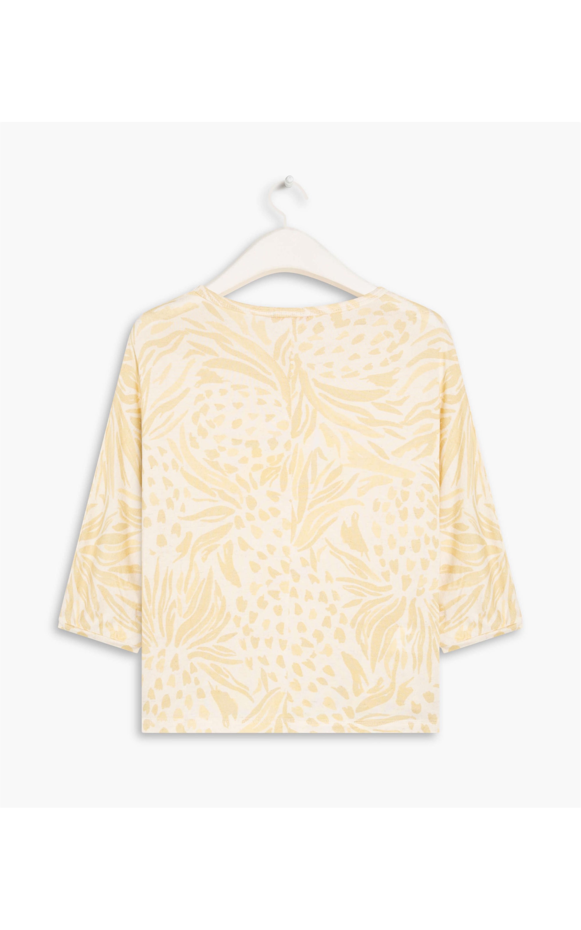 Blusa Linho  Fiorella Est.Abacaxi Amarelo Claro