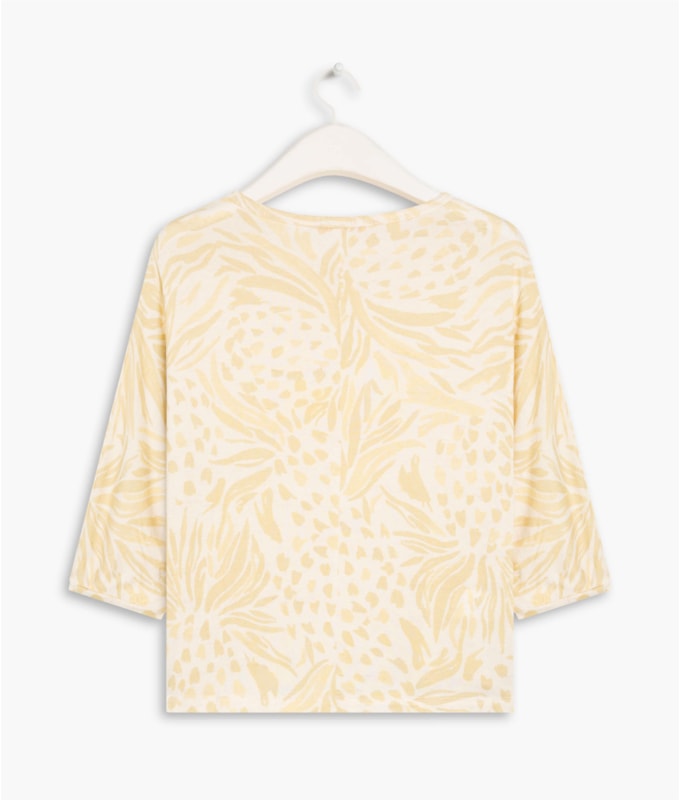 Blusa Linho  Fiorella Est.Abacaxi Amarelo Claro