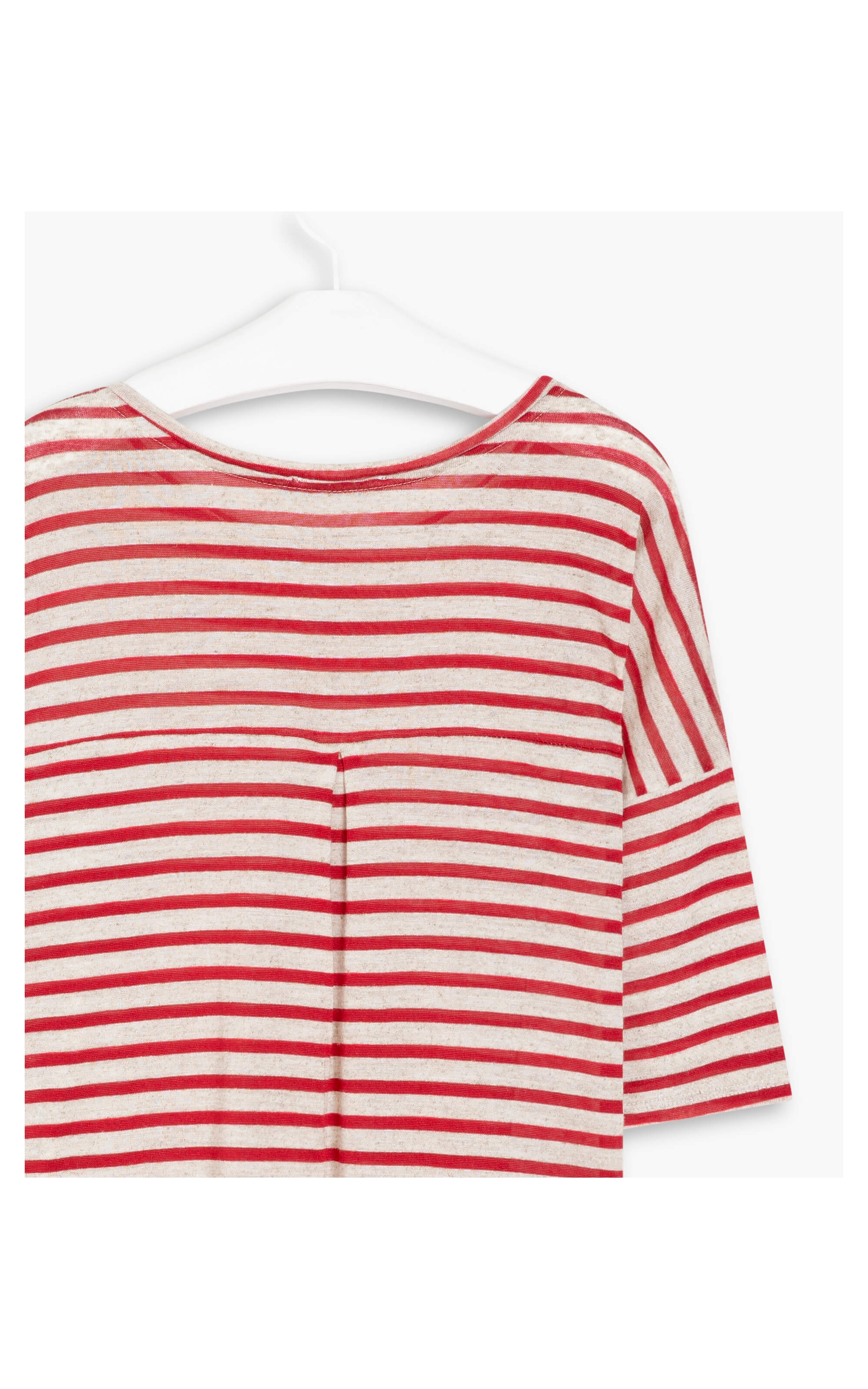 Blusa Linho  Francis Listrada Vermelho