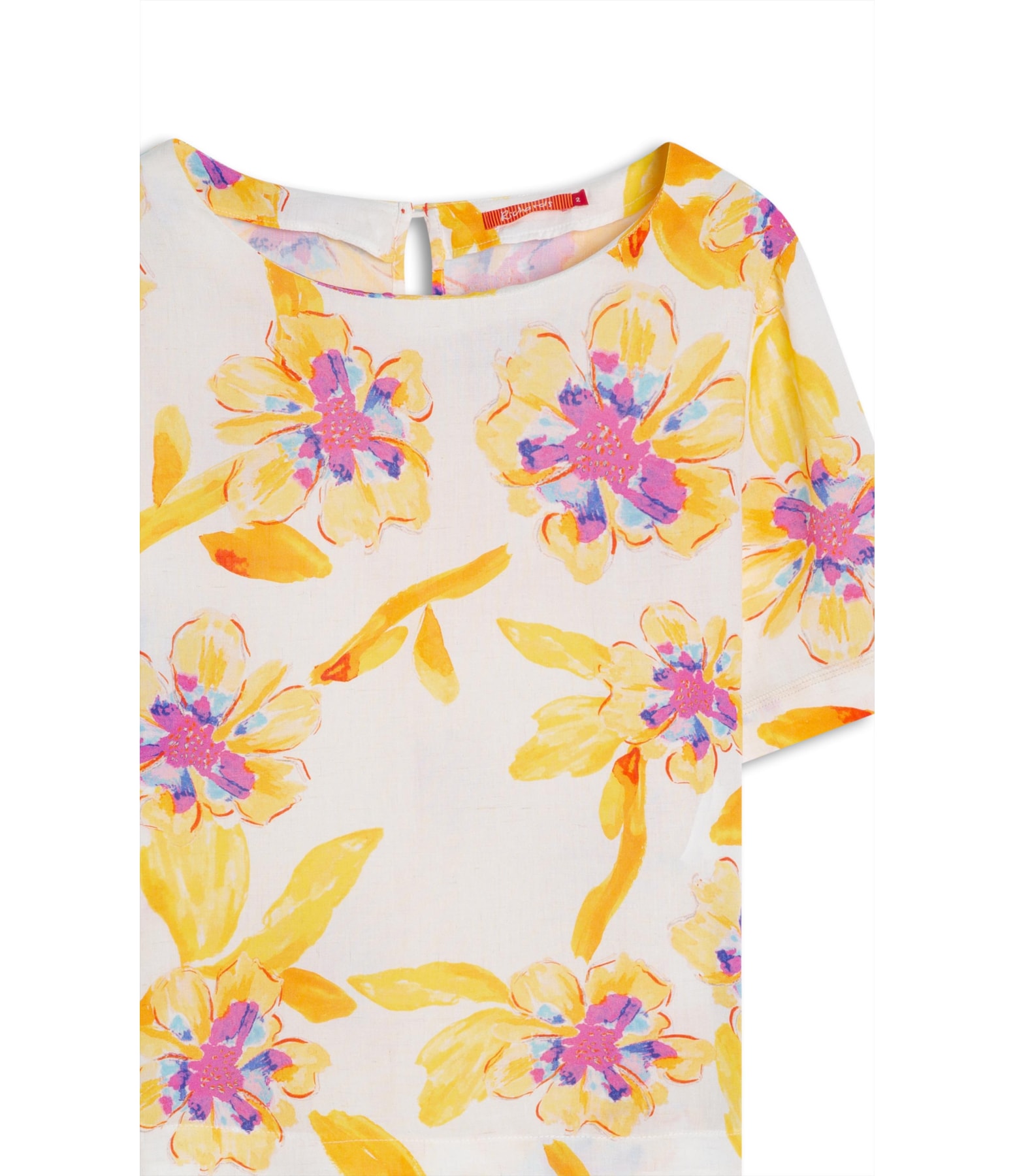 Blusa Linho  Gaia Art Flower Branco
