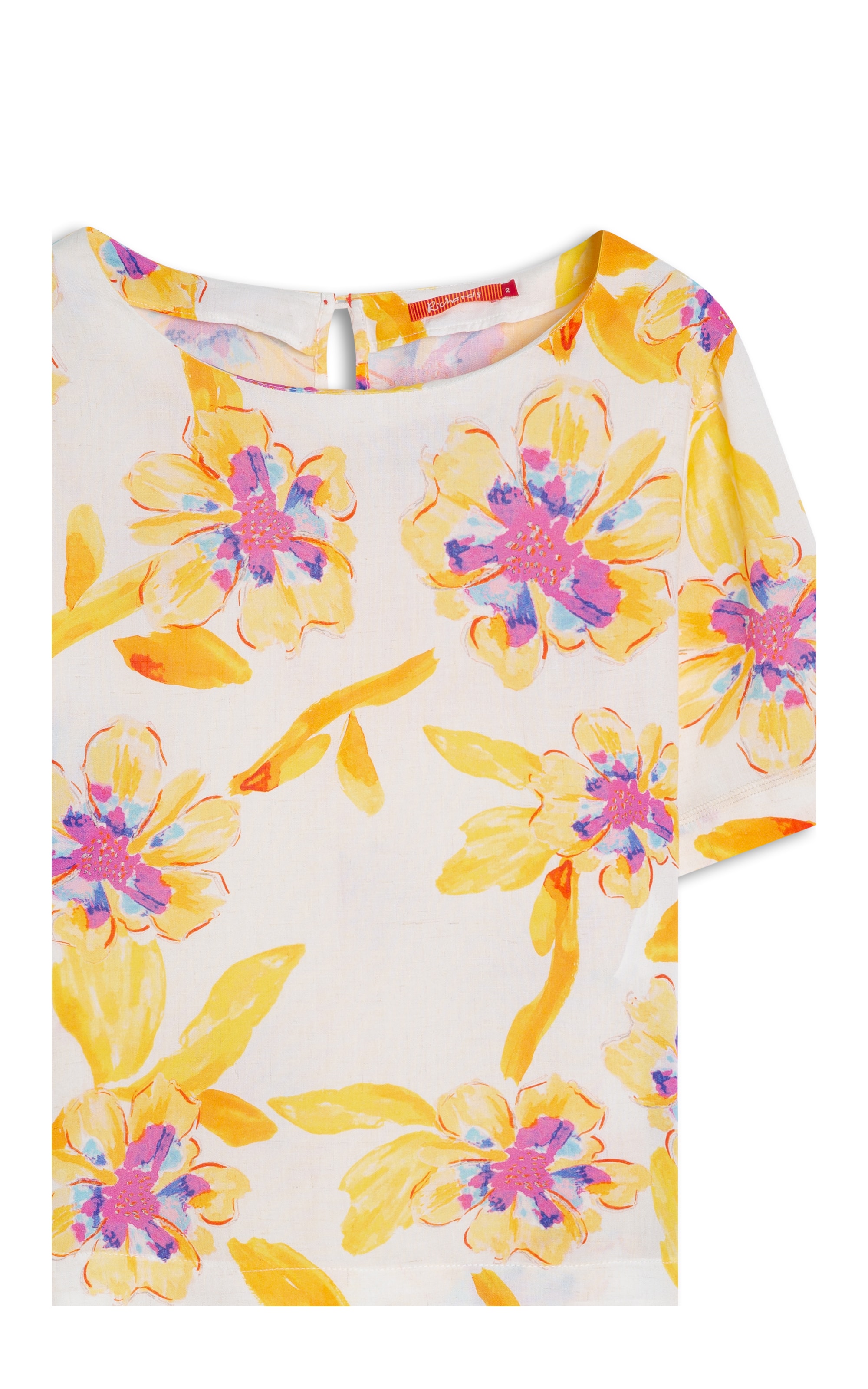 Blusa Linho  Gaia Art Flower Branco