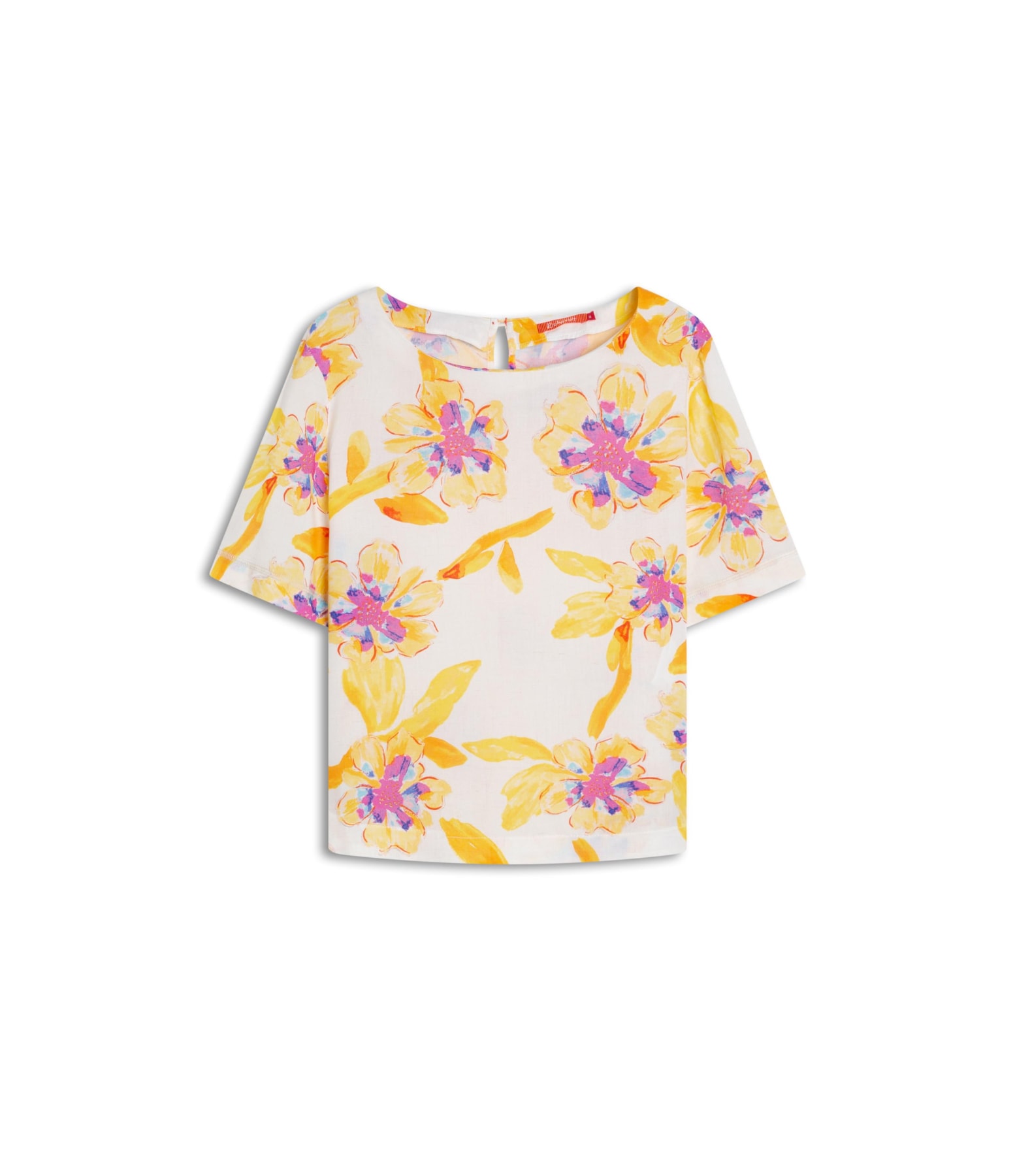 Blusa Linho  Gaia Art Flower Branco