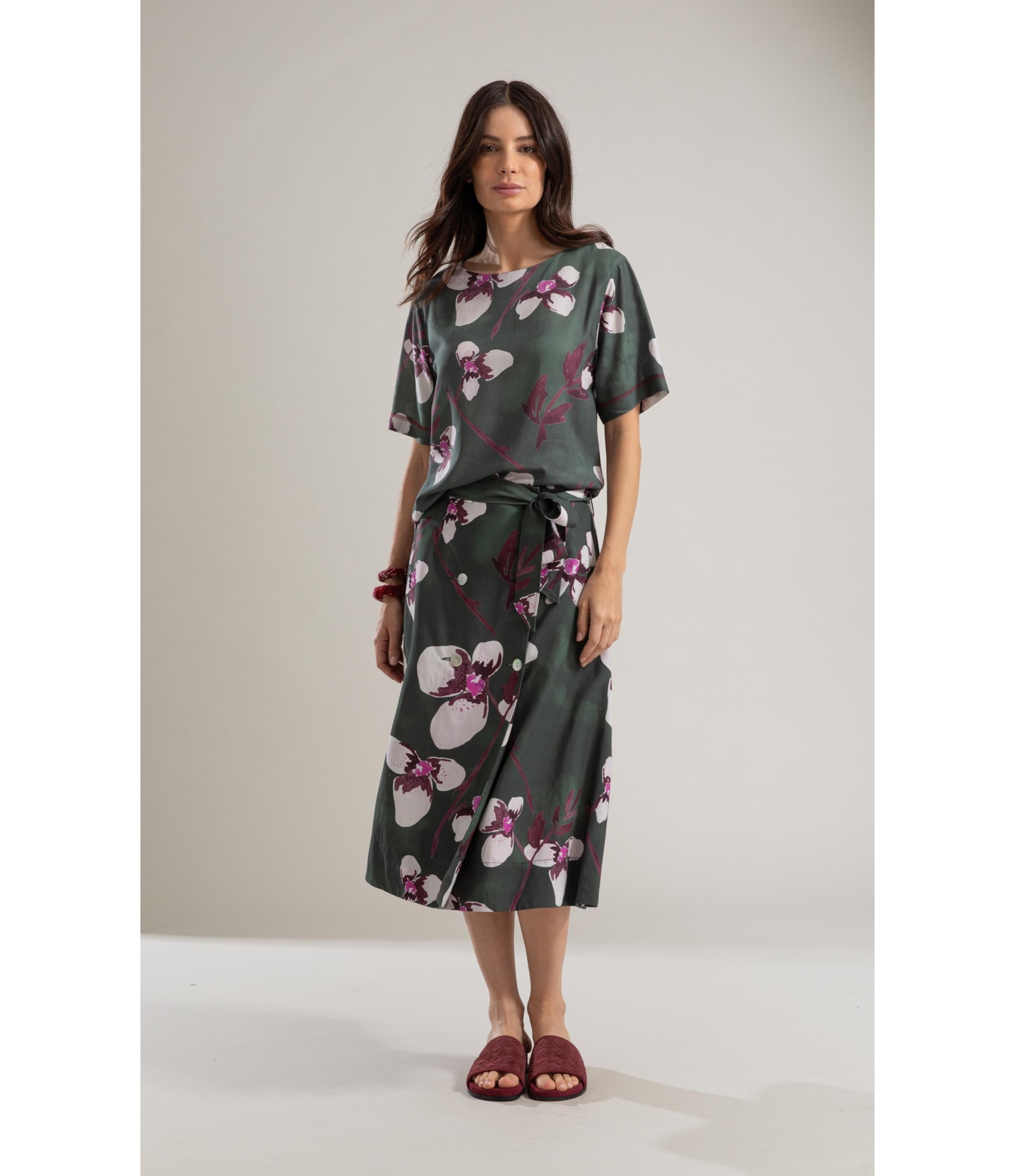 Blusa Linho  Gaia Orquidea Verde