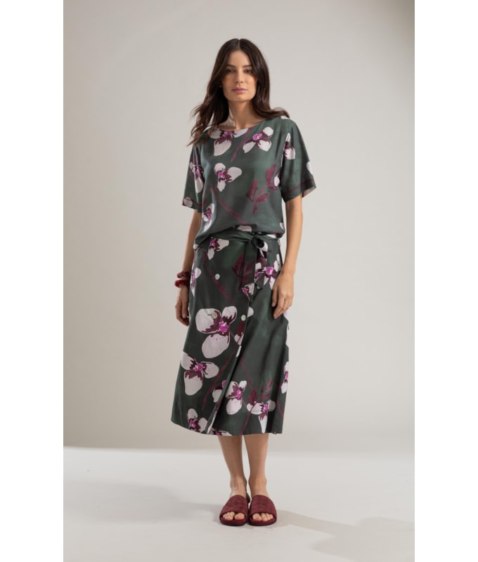 Blusa Linho  Gaia Orquidea Verde