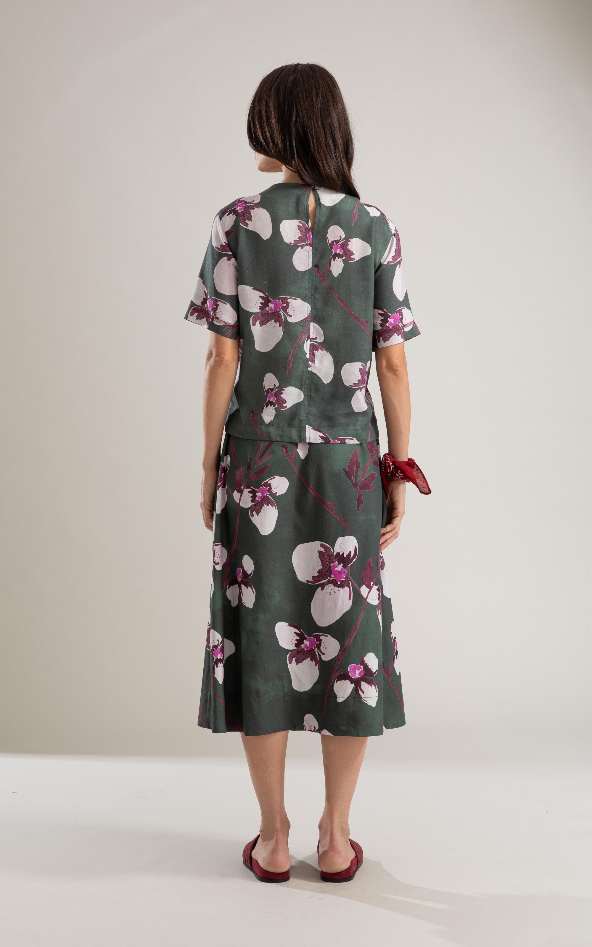 Blusa Linho  Gaia Orquidea Verde