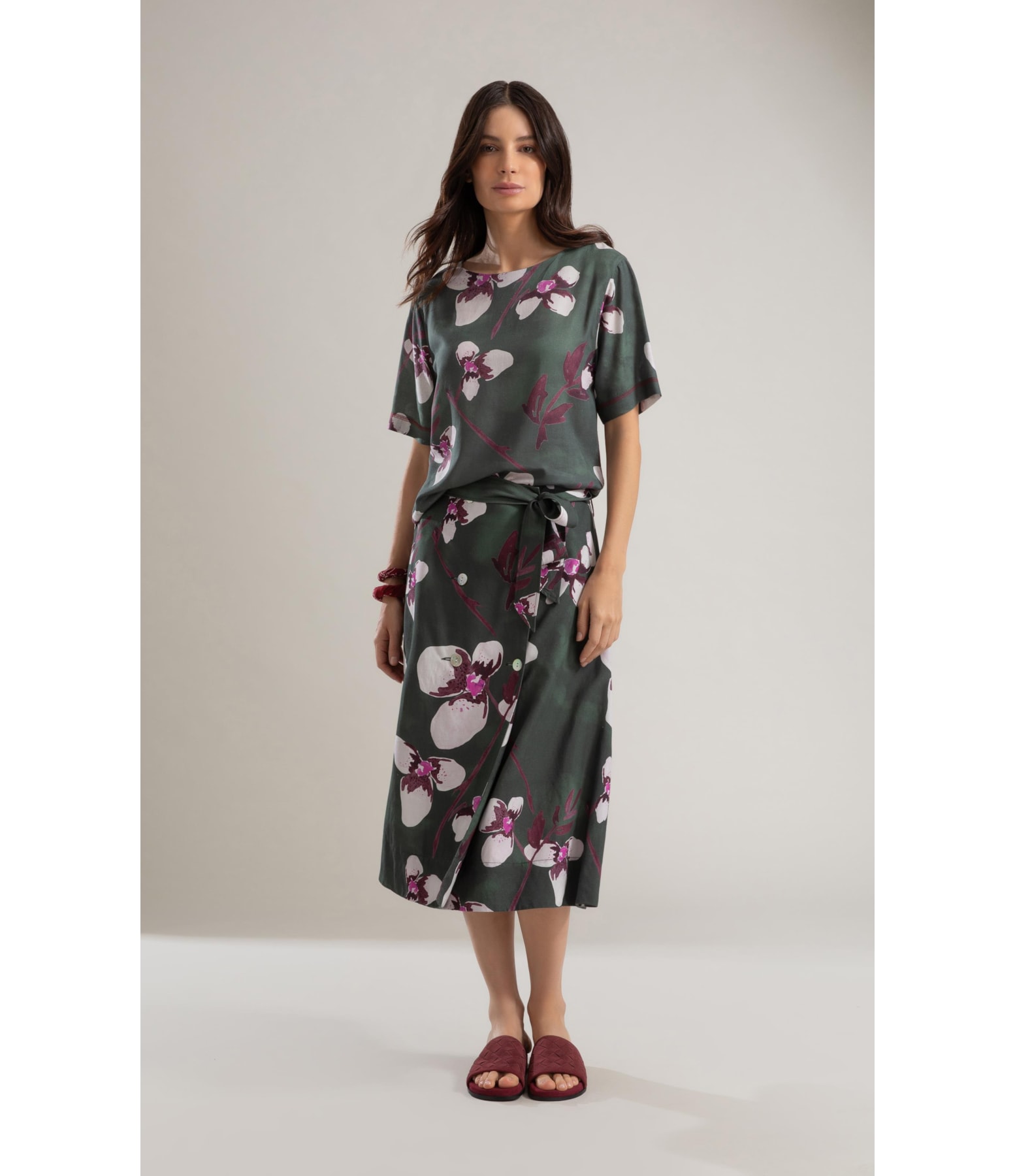 Blusa Linho  Gaia Orquidea Verde