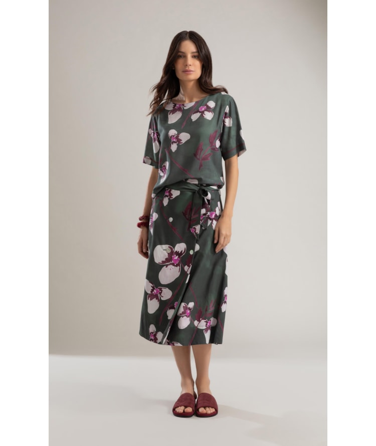 Blusa Linho  Gaia Orquidea Verde