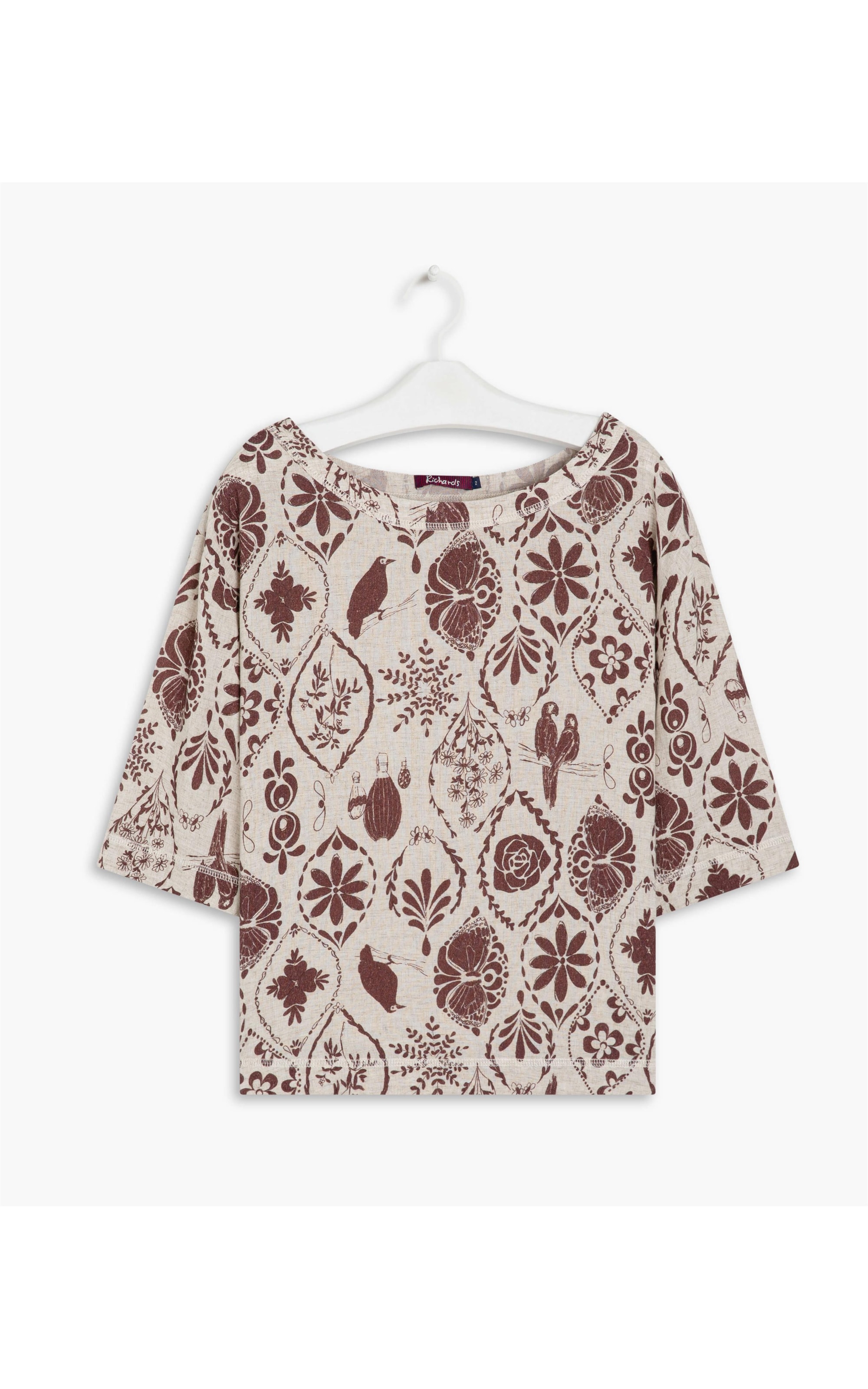 Blusa Linho  Gotas Bordeaux