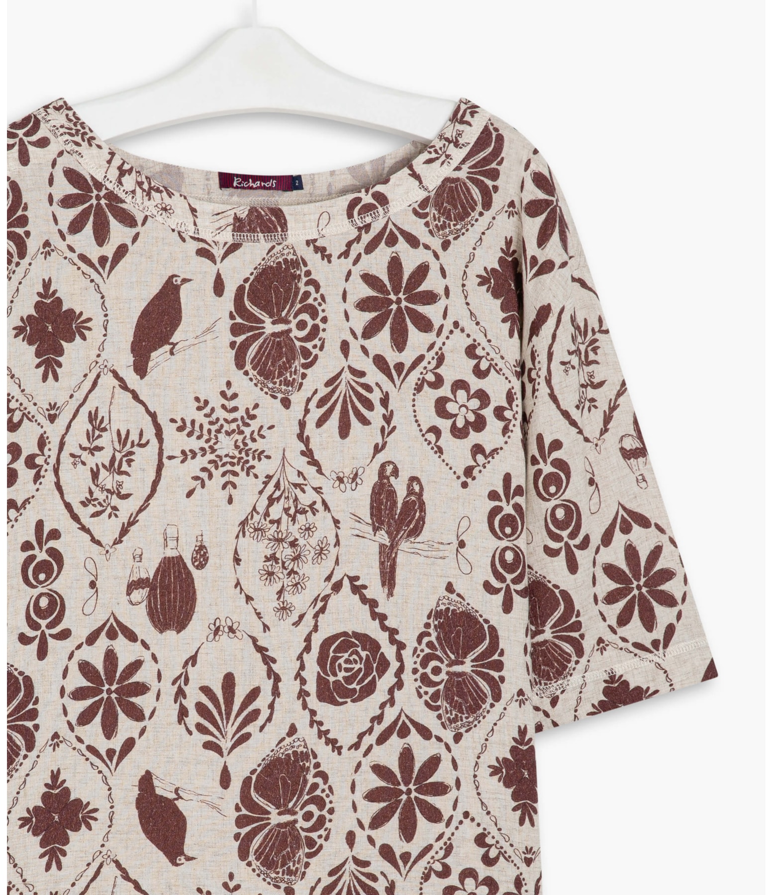 Blusa Linho  Gotas Bordeaux