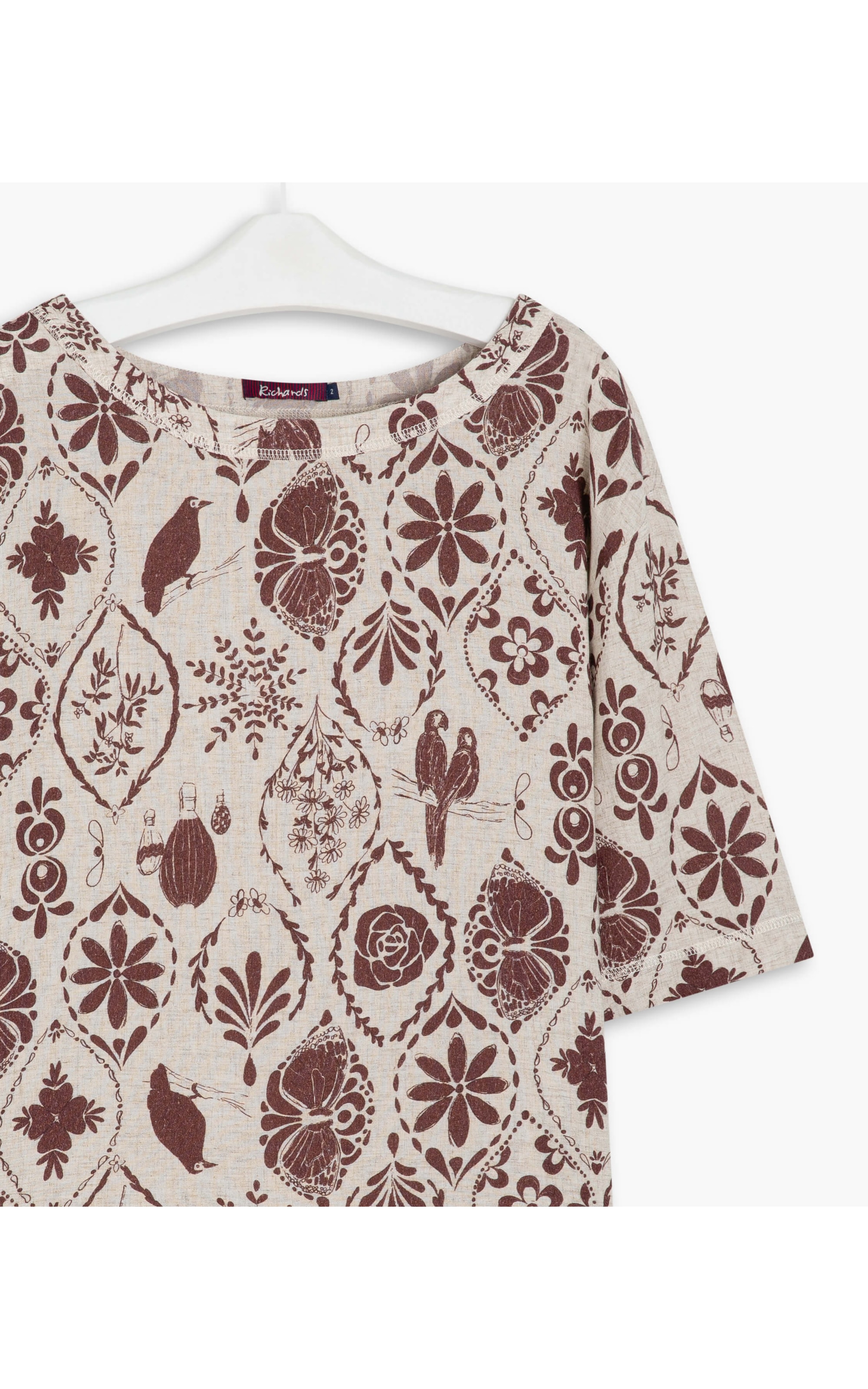 Blusa Linho  Gotas Bordeaux
