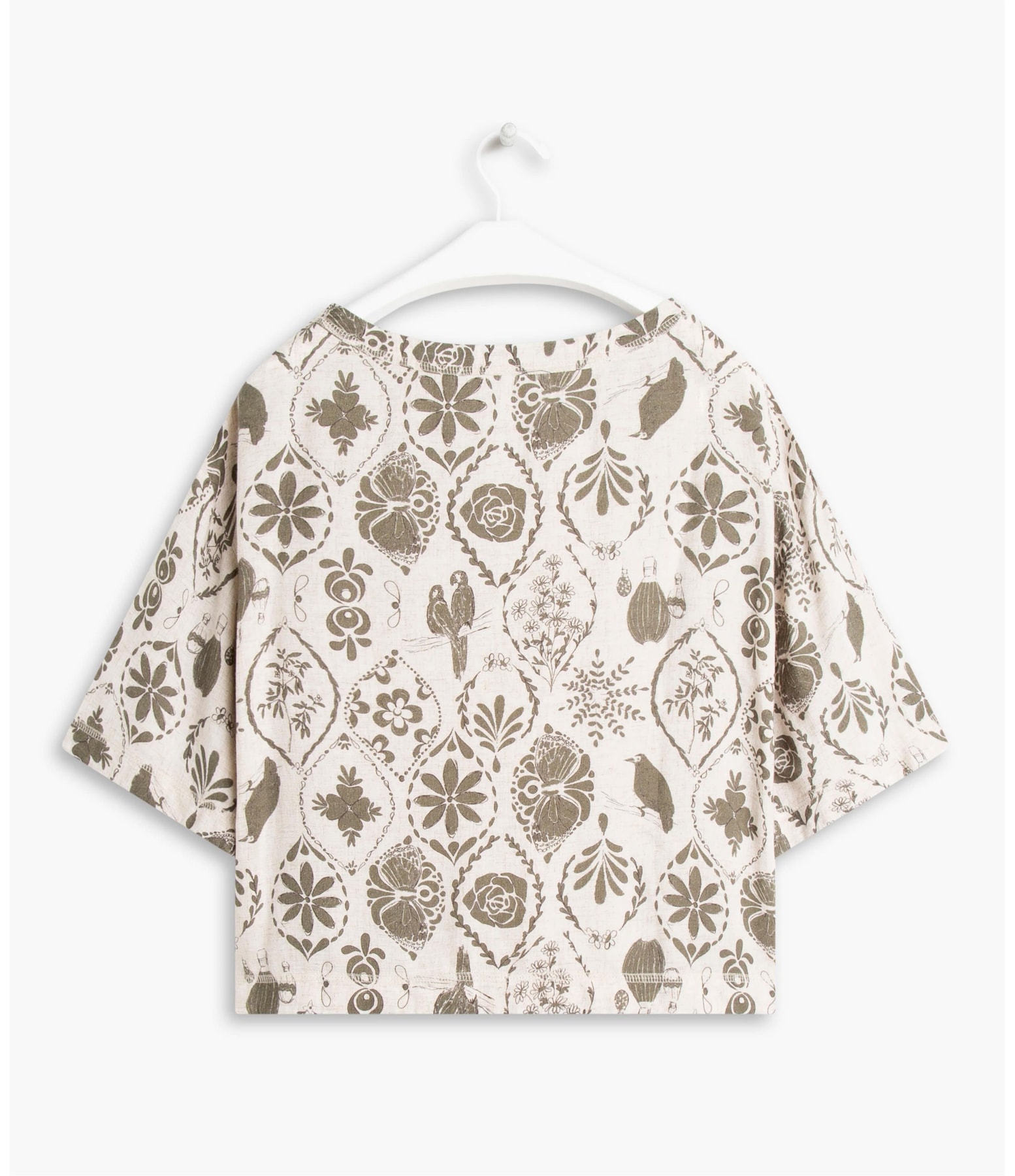 Blusa Linho  Gotas Verde Army