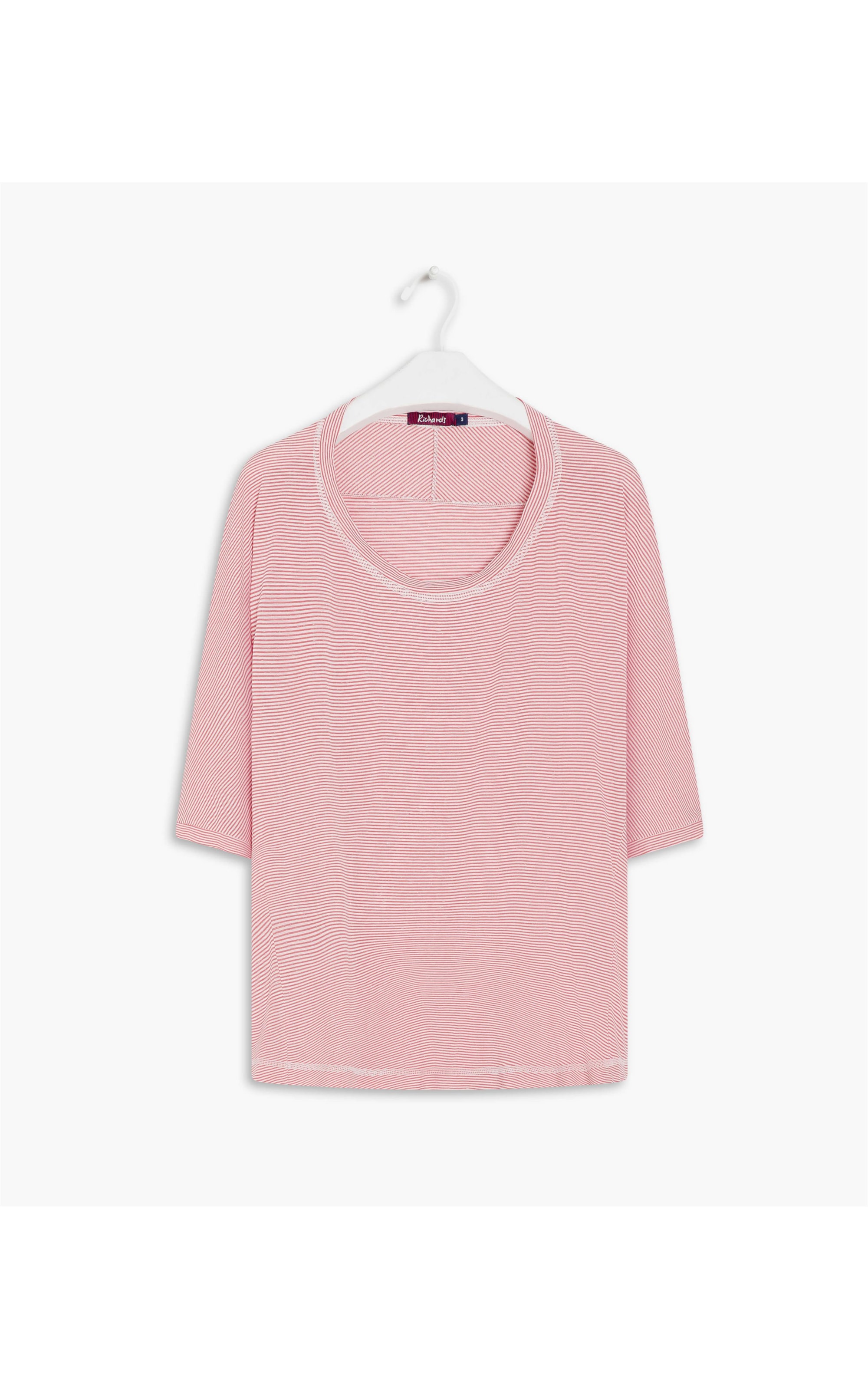 Blusa Linho  Grace Listrada Bordeaux
