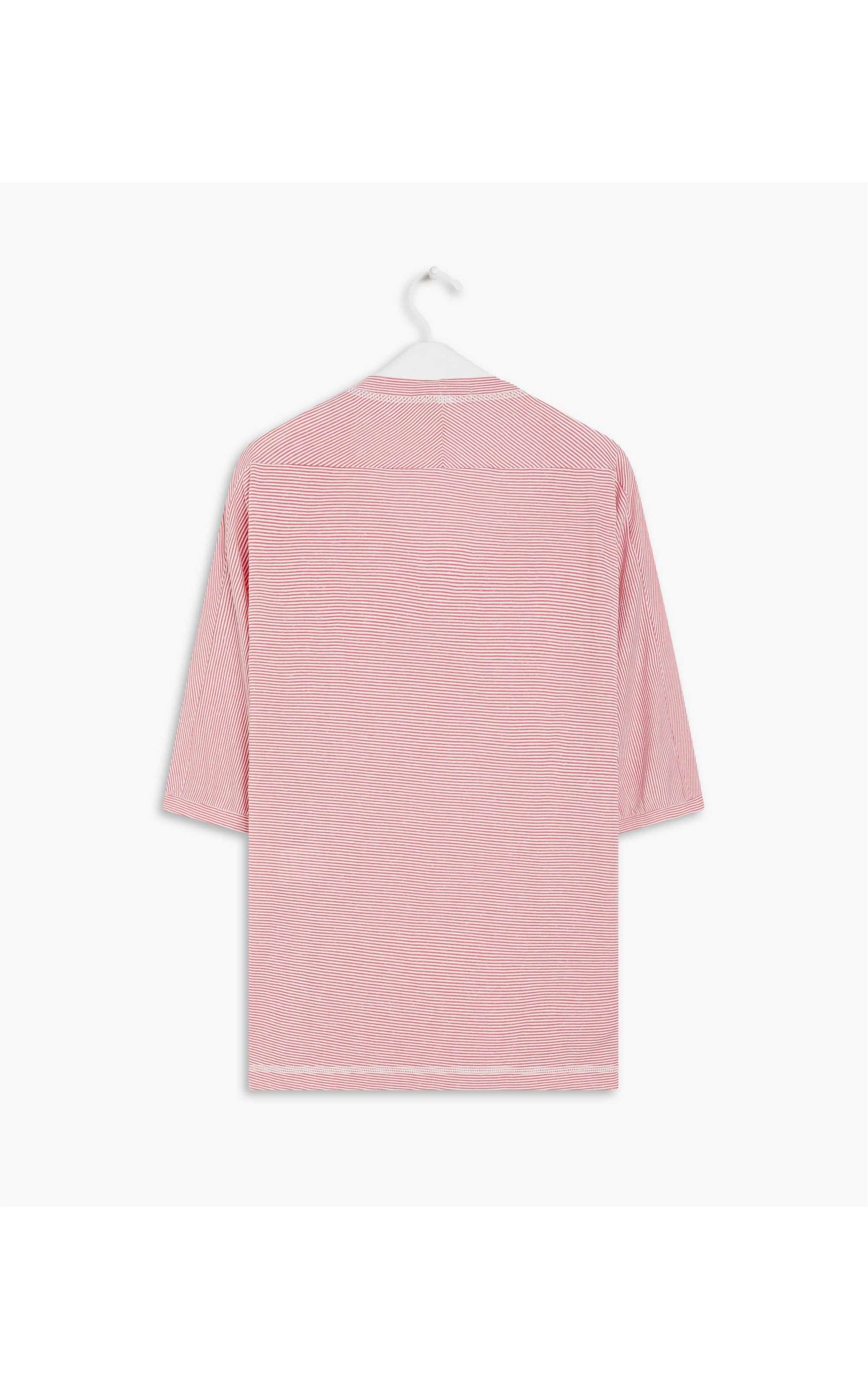 Blusa Linho  Grace Listrada Bordeaux