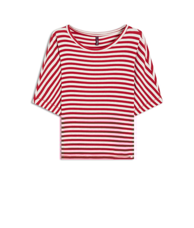 Blusa Linho  Hera Listrada Vermelho