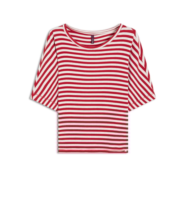 Blusa Linho  Hera Listrada Vermelho