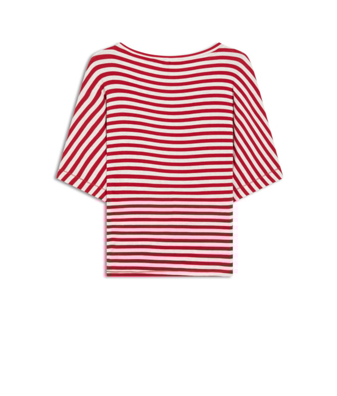 Blusa Linho  Hera Listrada Vermelho