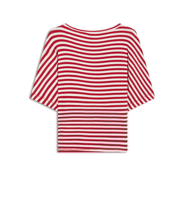 Blusa Linho  Hera Listrada Vermelho